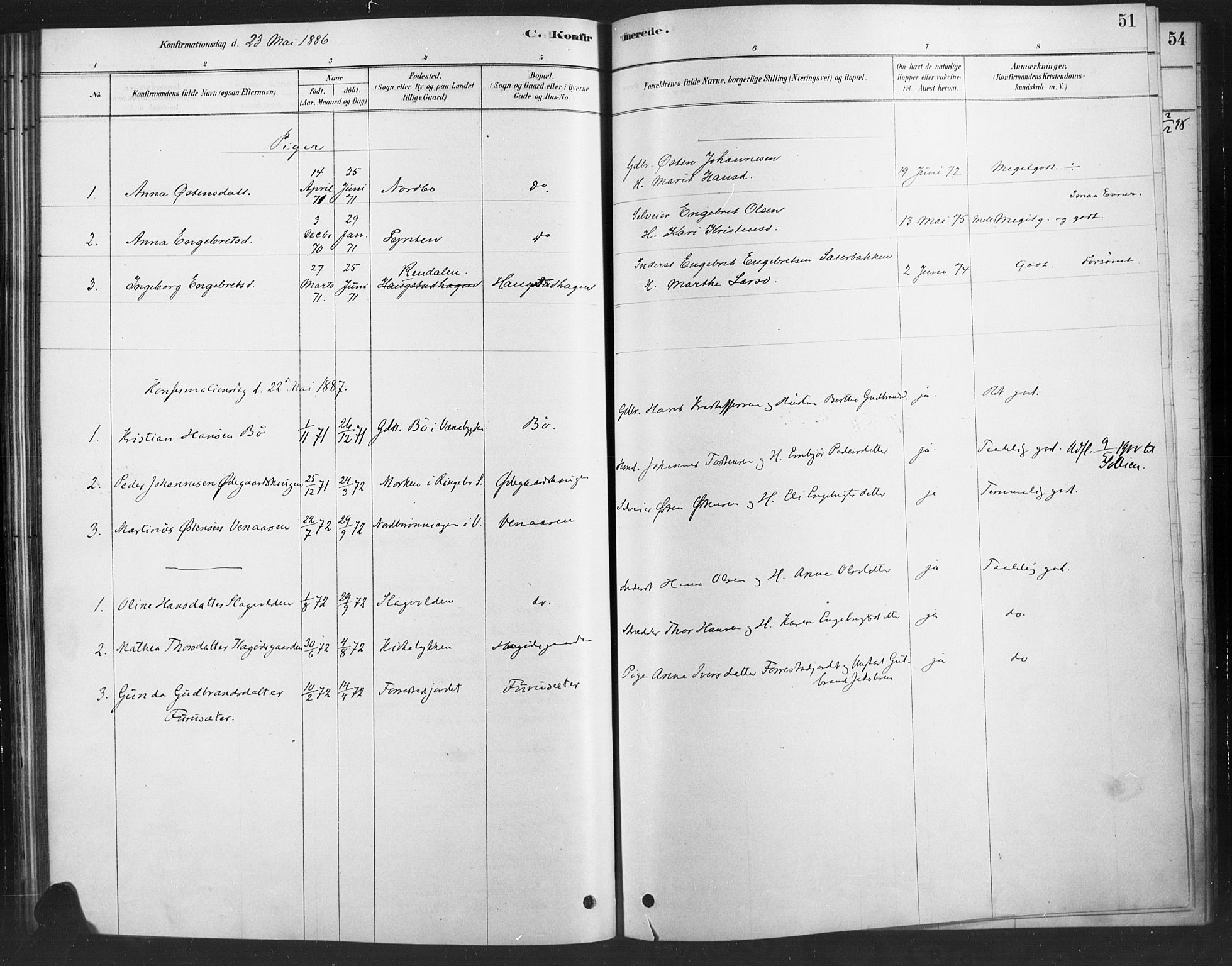 Ringebu prestekontor, SAH/PREST-082/H/Ha/Haa/L0010: Parish register (official) no. 10, 1878-1898, p. 51