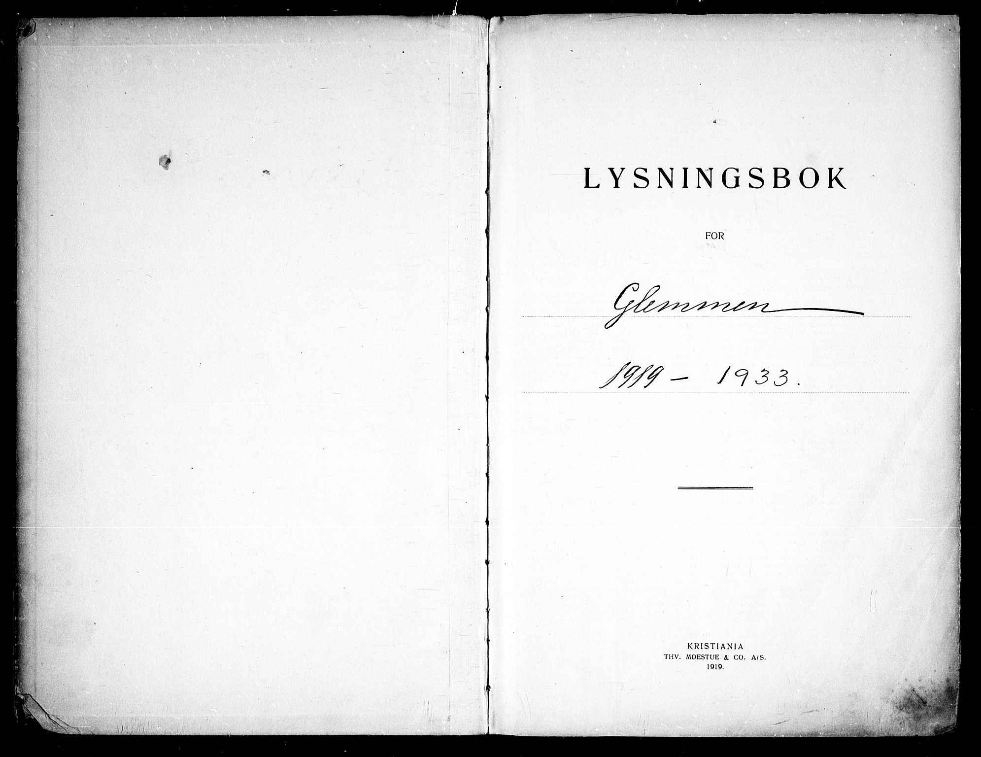 Glemmen prestekontor Kirkebøker, AV/SAO-A-10908/H/Ha/L0002: Banns register no. 2, 1919-1933