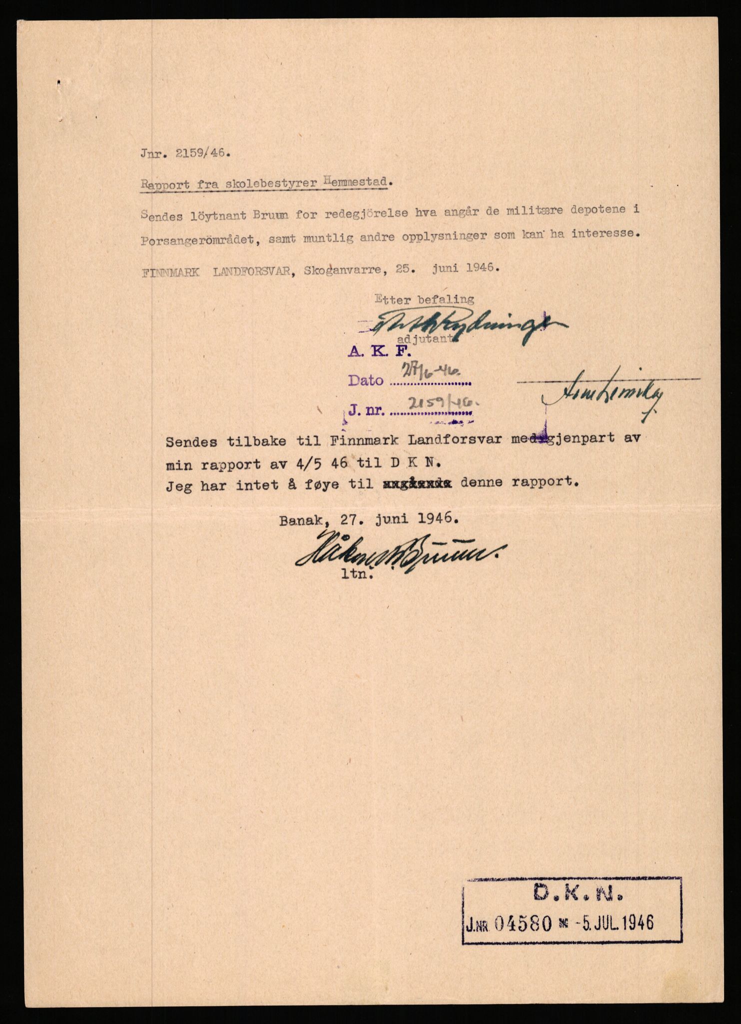 Forsvaret, Forsvarets krigshistoriske avdeling, AV/RA-RAFA-2017/Y/Yb/L0150: II-C-11-640  -  6. Divisjon: Alta bataljon, 1940-1964, p. 826