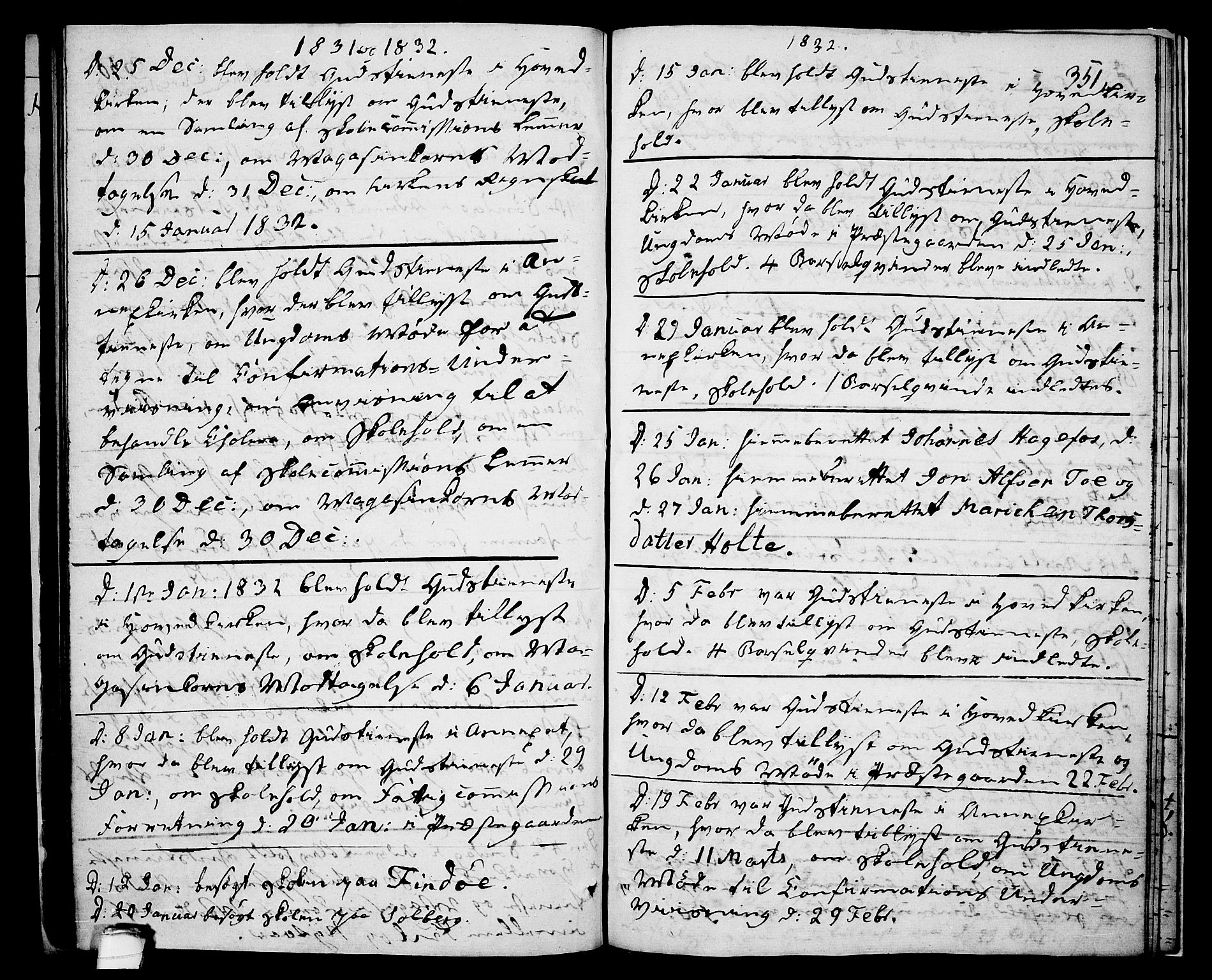 Drangedal kirkebøker, SAKO/A-258/F/Fa/L0006: Parish register (official) no. 6, 1831-1837, p. 351