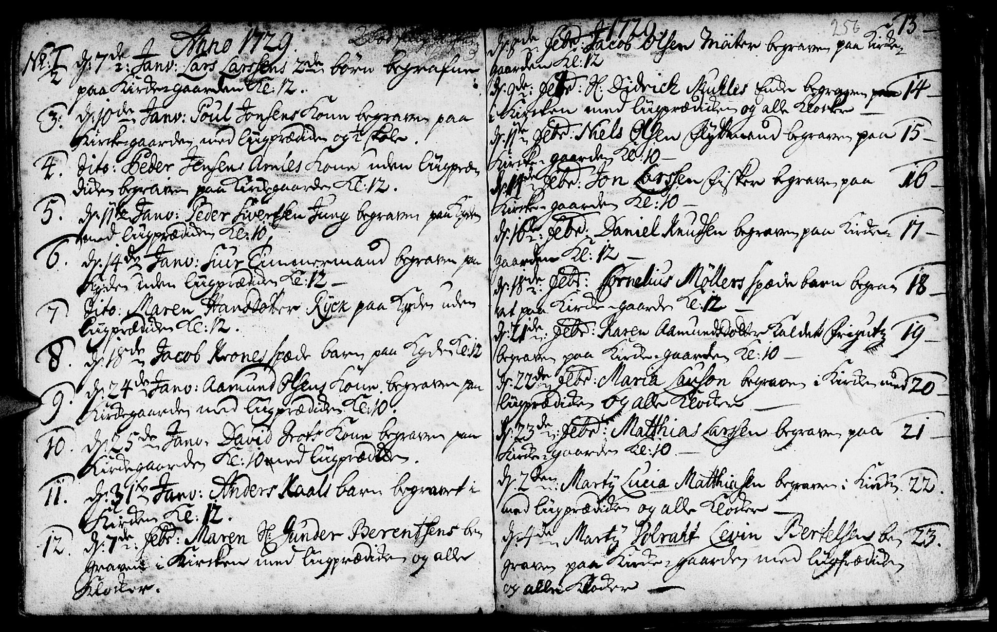 Nykirken Sokneprestembete, SAB/A-77101/H/Haa/L0009: Parish register (official) no. A 9, 1689-1759, p. 256