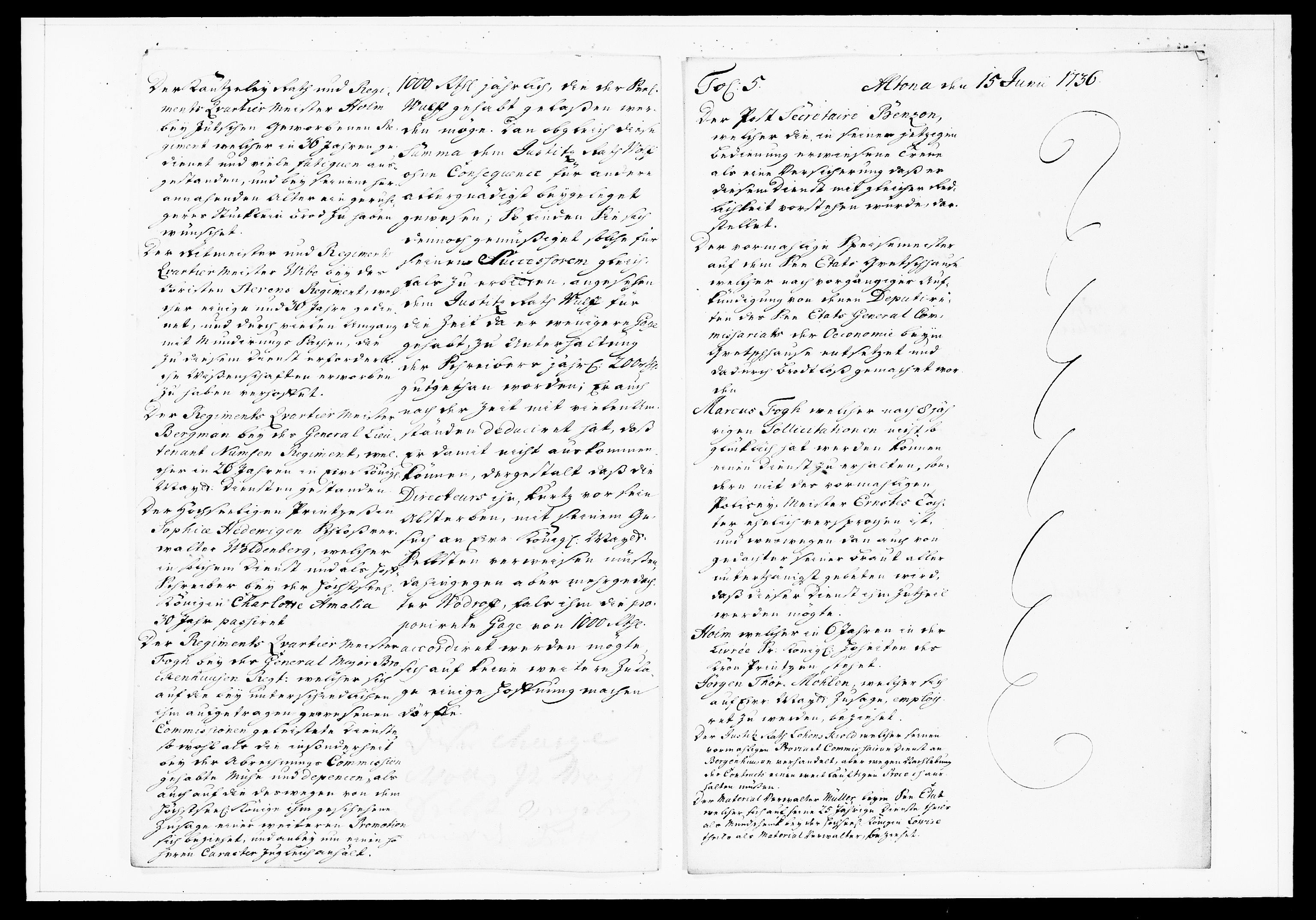 Krigskollegiet, Krigskancelliet, DRA/A-0006/-/1130-1137: Refererede sager, 1736, p. 207