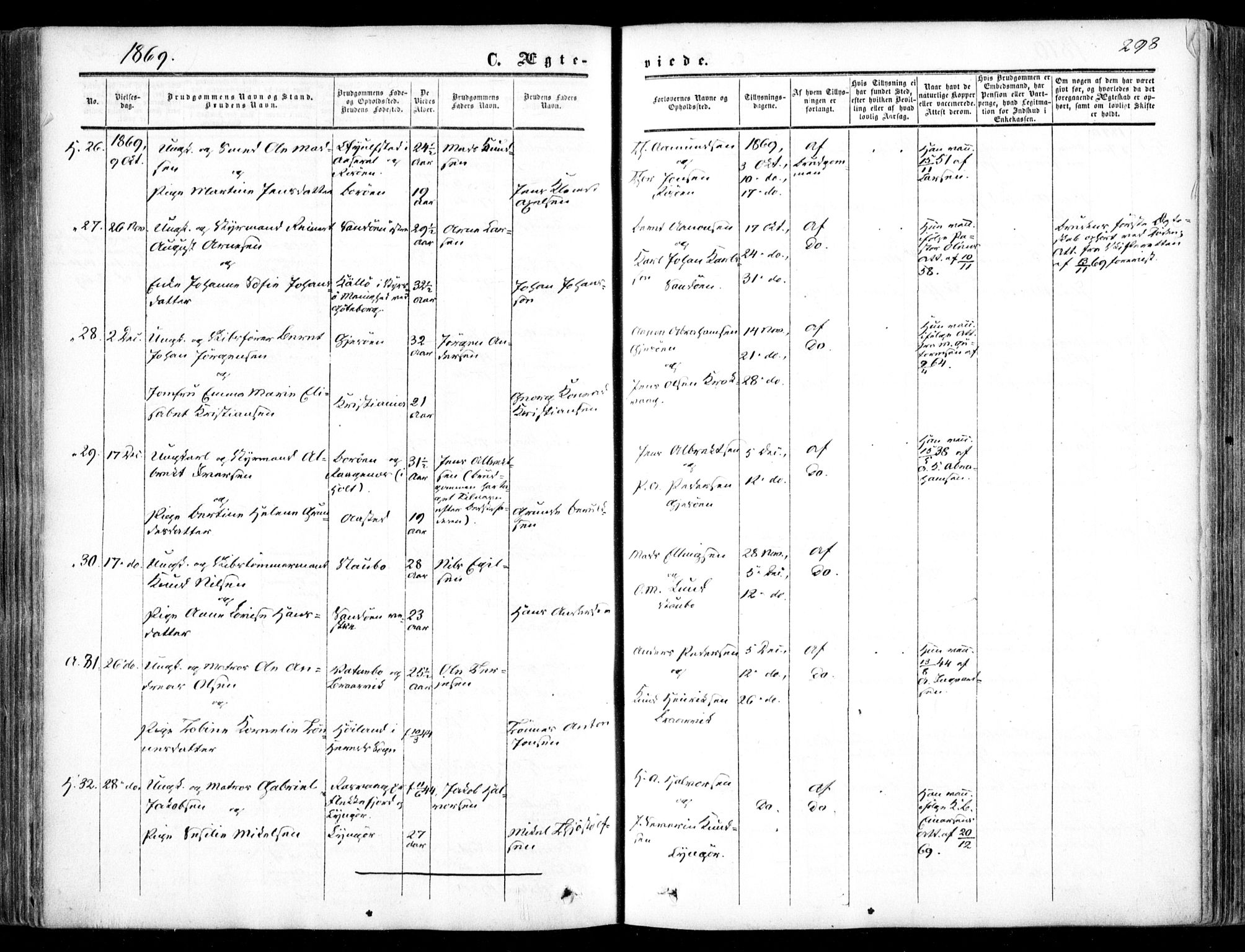 Dypvåg sokneprestkontor, AV/SAK-1111-0007/F/Fa/Faa/L0006: Parish register (official) no. A 6, 1855-1872, p. 298