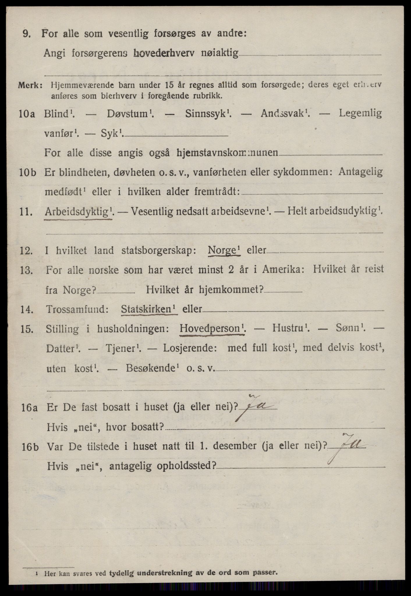 SAT, 1920 census for Hareid, 1920, p. 2164