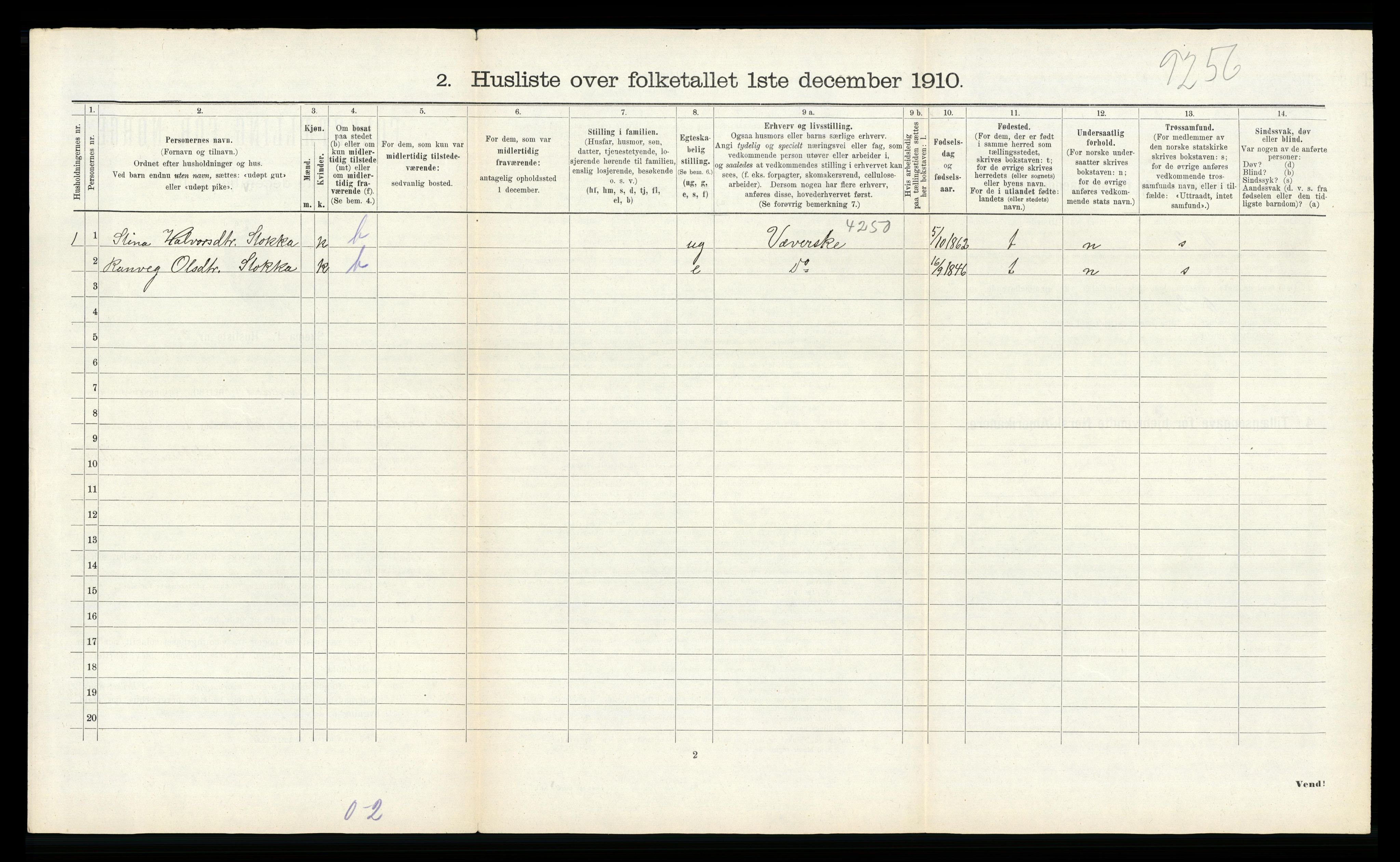 RA, 1910 census for Finnås, 1910, p. 1135