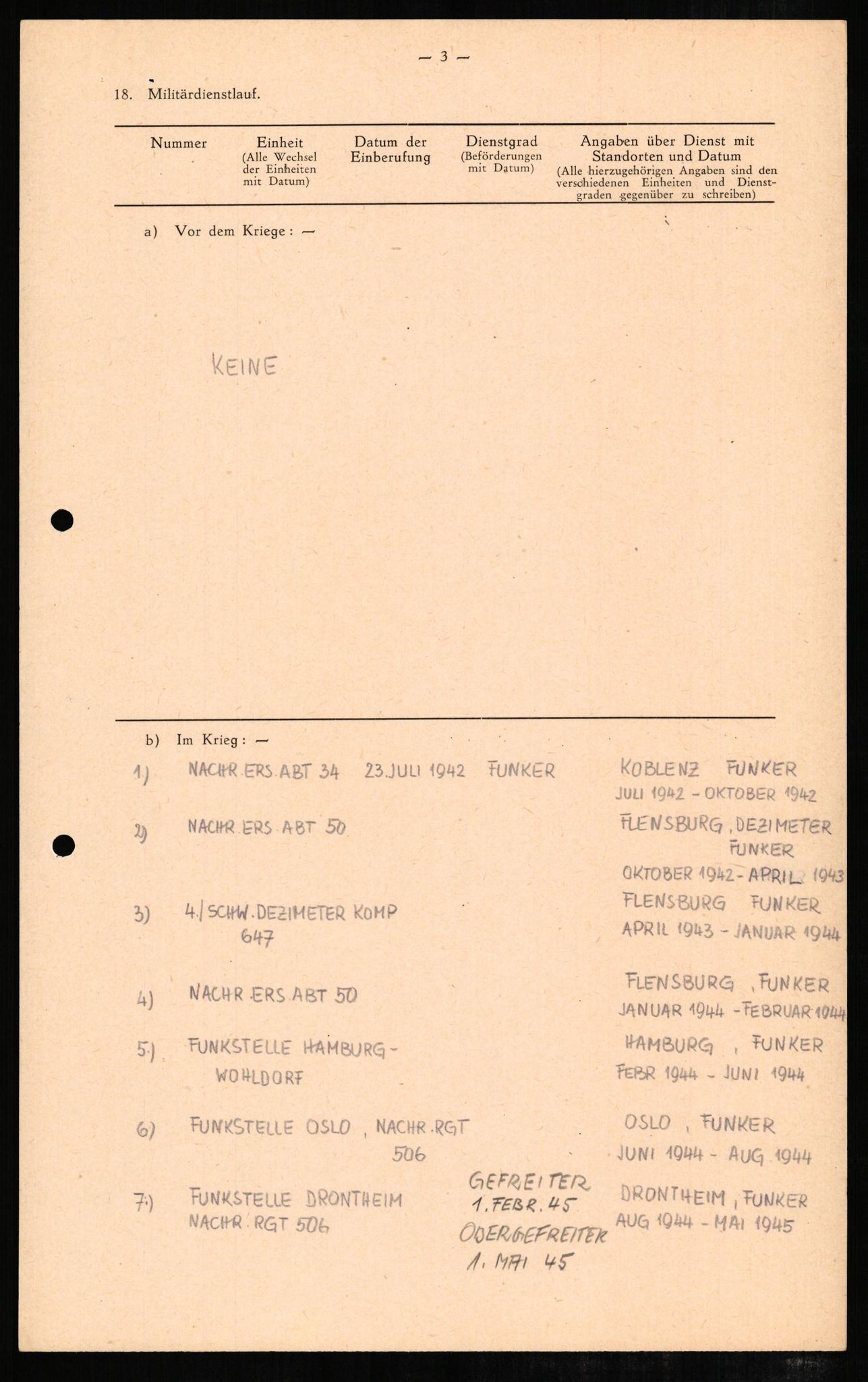 Forsvaret, Forsvarets overkommando II, AV/RA-RAFA-3915/D/Db/L0006: CI Questionaires. Tyske okkupasjonsstyrker i Norge. Tyskere., 1945-1946, p. 118