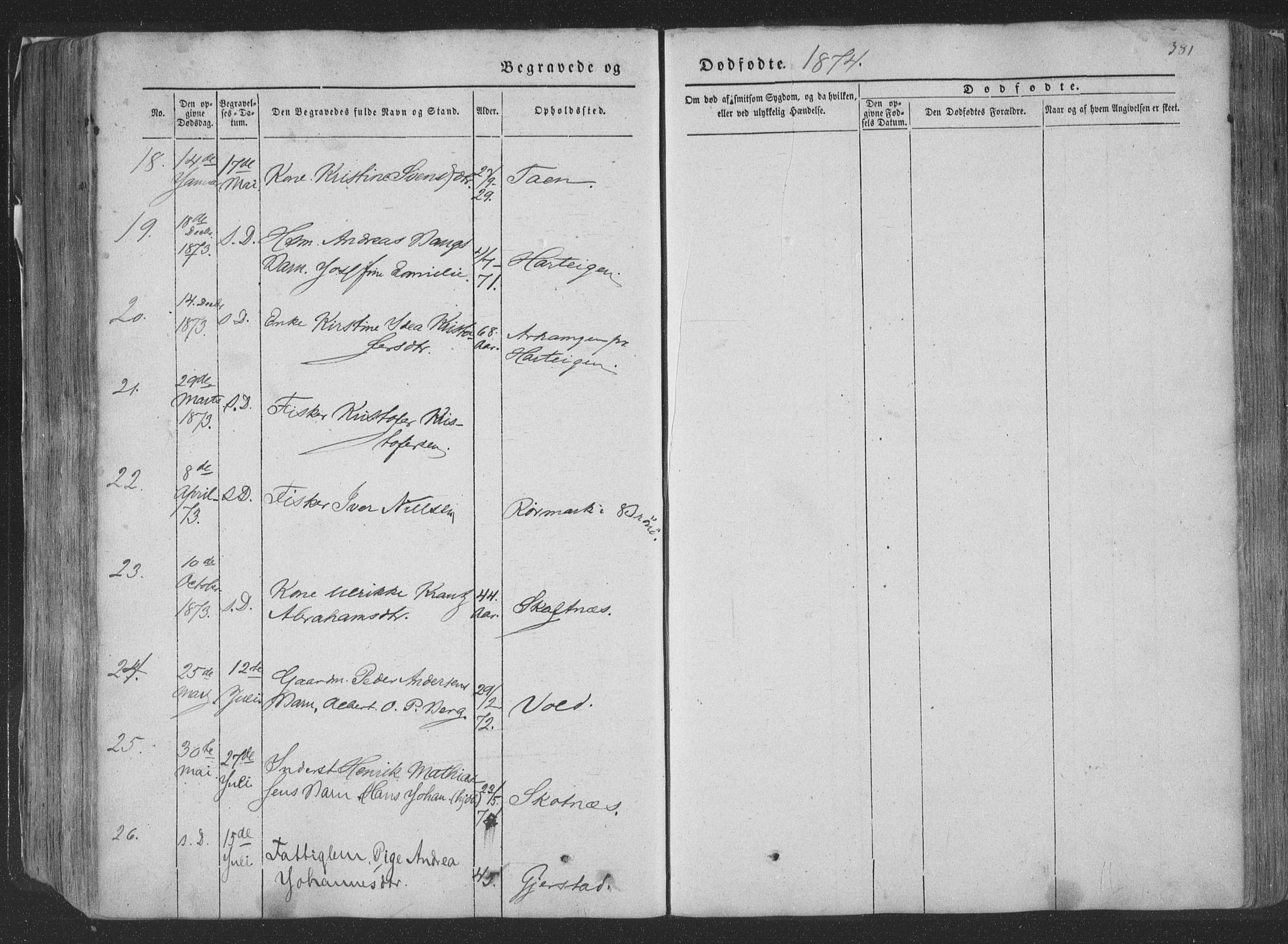Ministerialprotokoller, klokkerbøker og fødselsregistre - Nordland, SAT/A-1459/881/L1165: Parish register (copy) no. 881C02, 1854-1876, p. 381