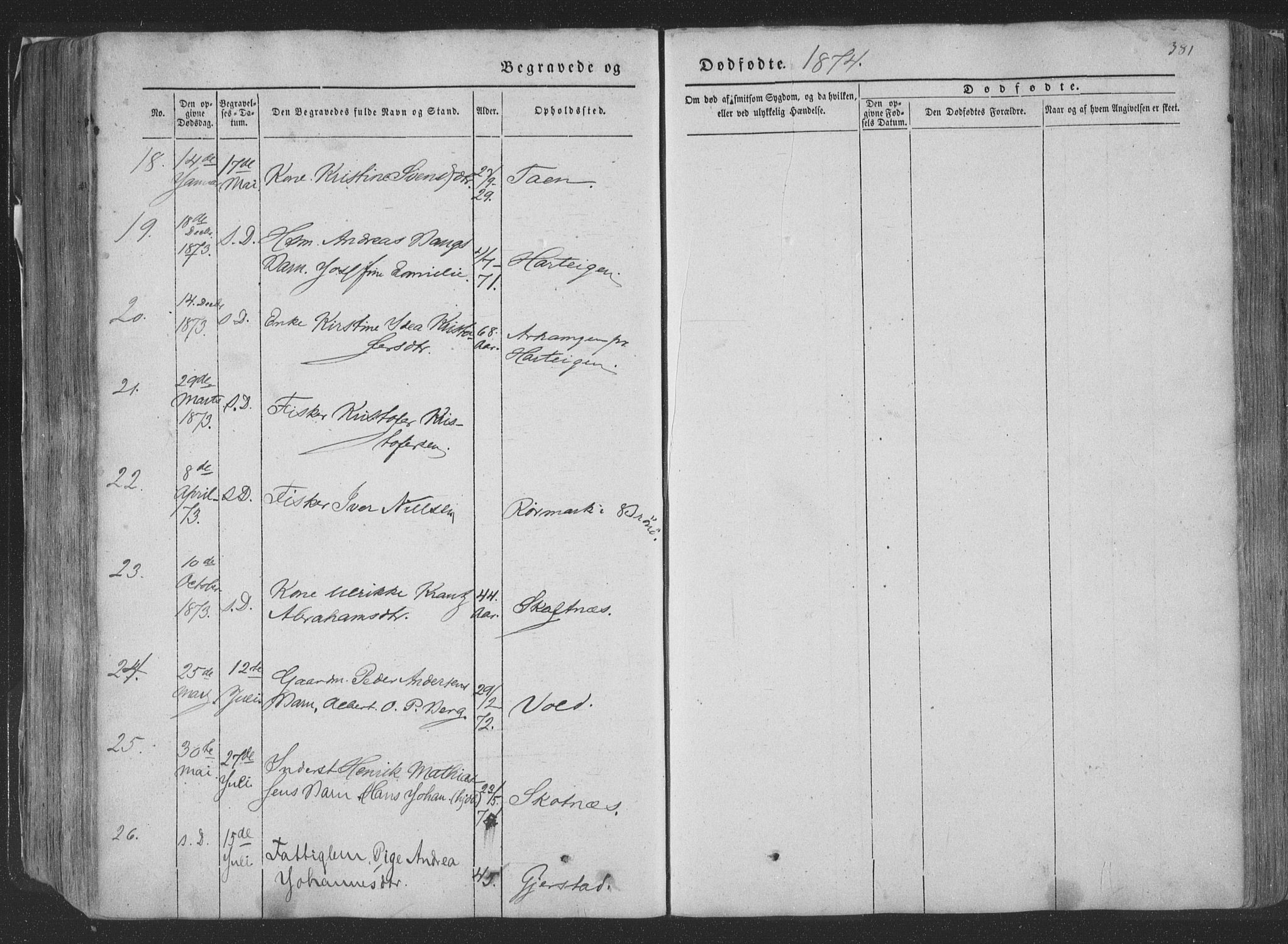 Ministerialprotokoller, klokkerbøker og fødselsregistre - Nordland, AV/SAT-A-1459/881/L1165: Parish register (copy) no. 881C02, 1854-1876, p. 381