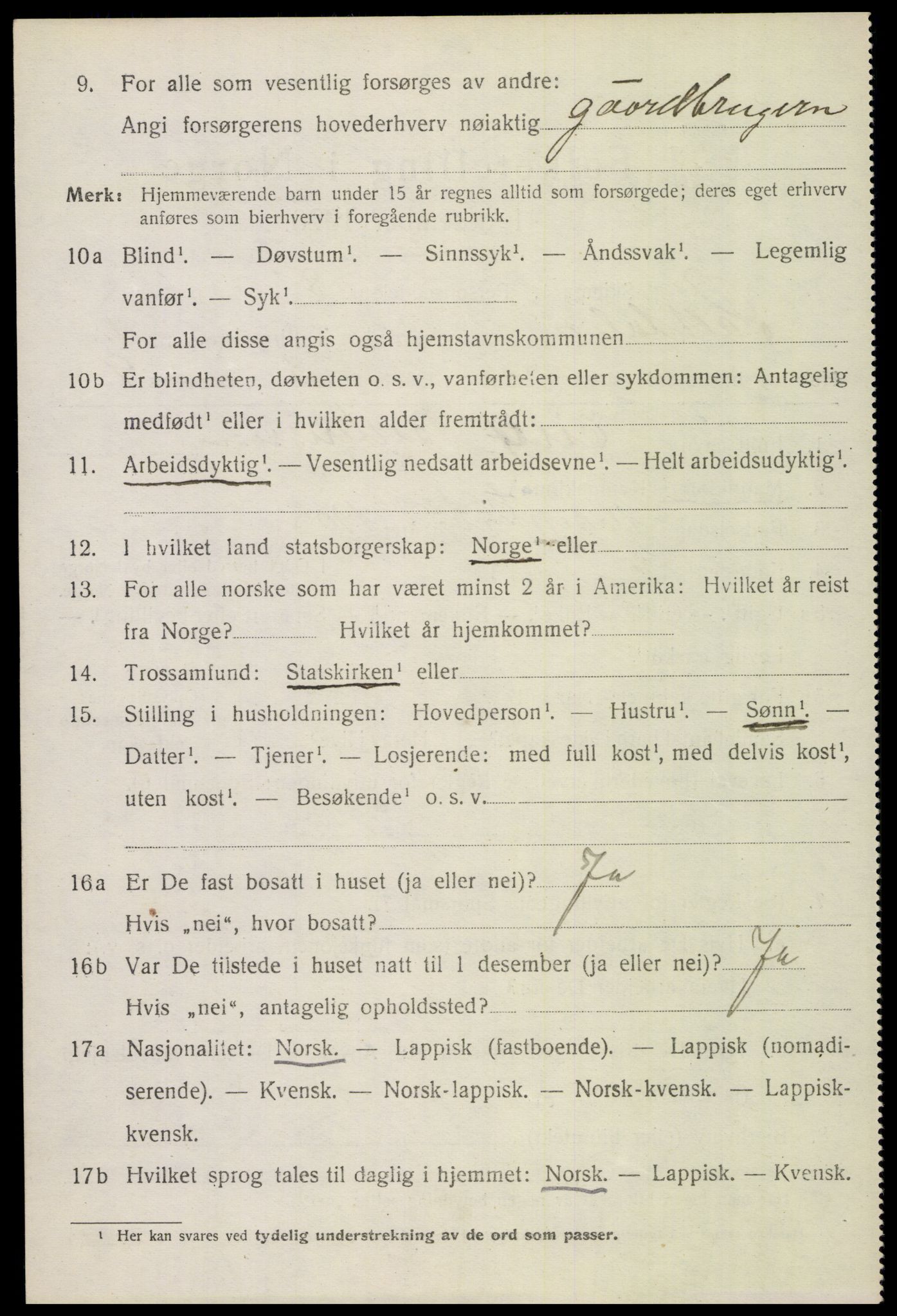 SAT, 1920 census for Saltdal, 1920, p. 1728