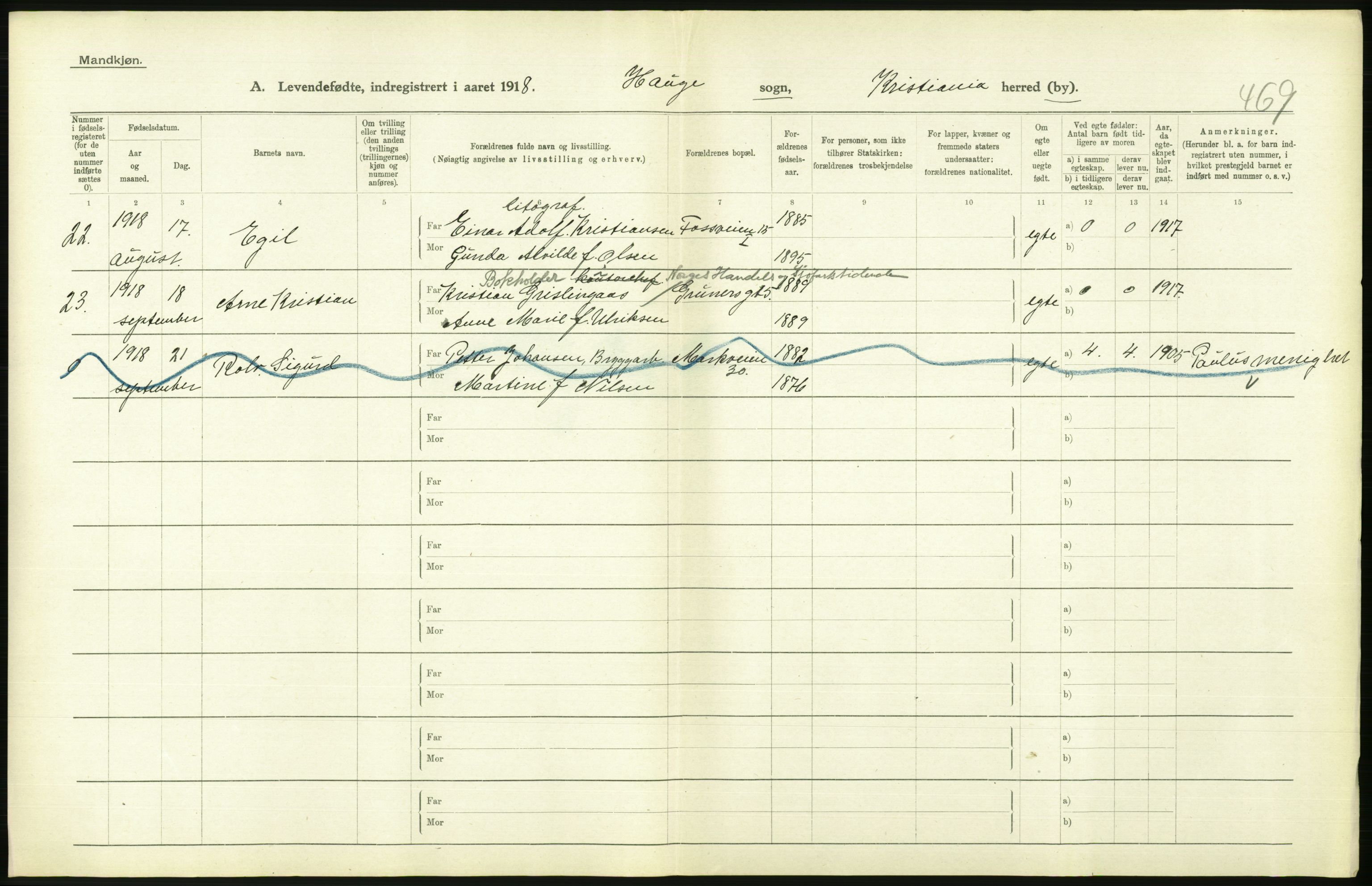 Statistisk sentralbyrå, Sosiodemografiske emner, Befolkning, AV/RA-S-2228/D/Df/Dfb/Dfbh/L0008: Kristiania: Levendefødte menn og kvinner., 1918, p. 670