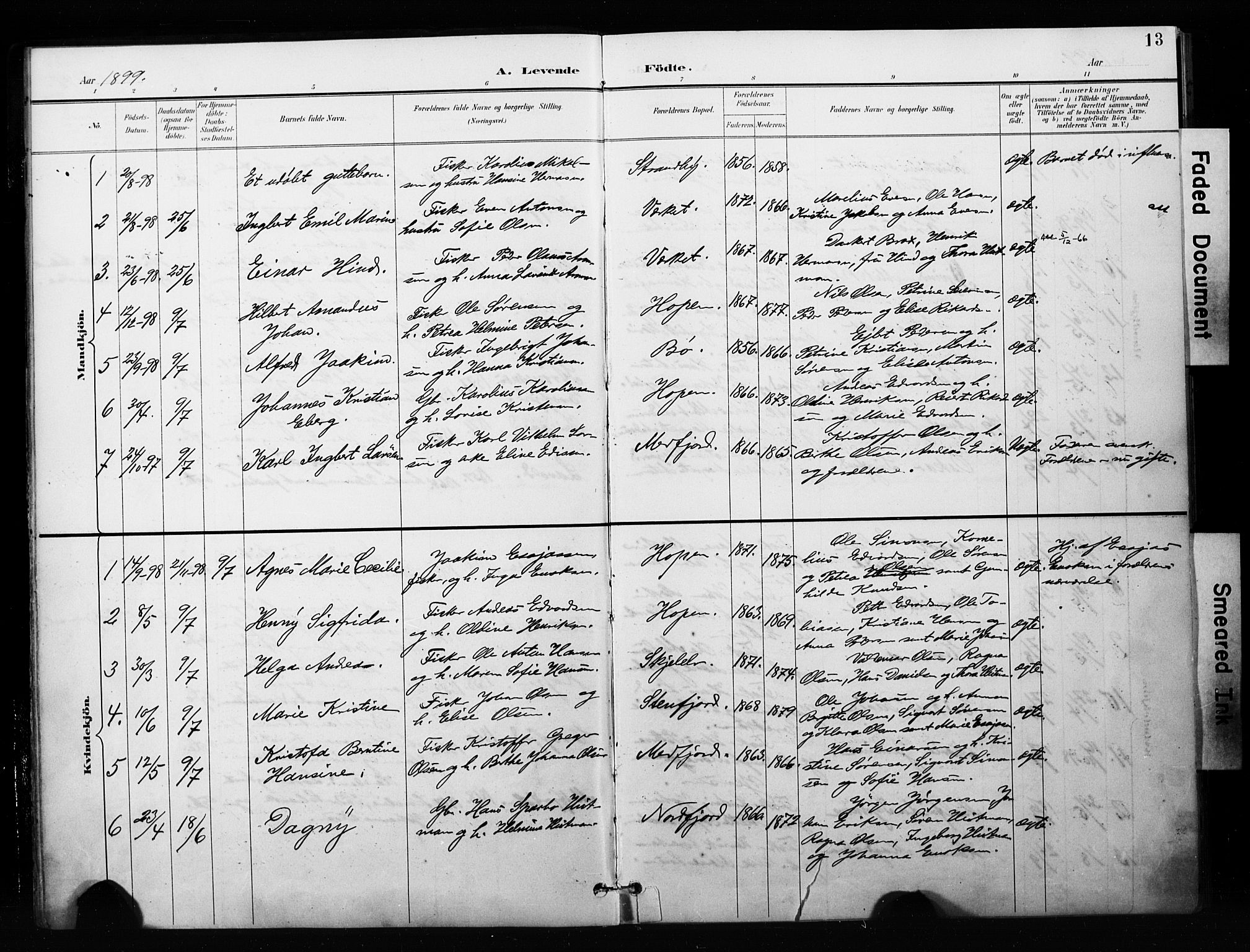 Berg sokneprestkontor, AV/SATØ-S-1318/G/Ga/Gaa/L0005kirke: Parish register (official) no. 5, 1894-1905, p. 13