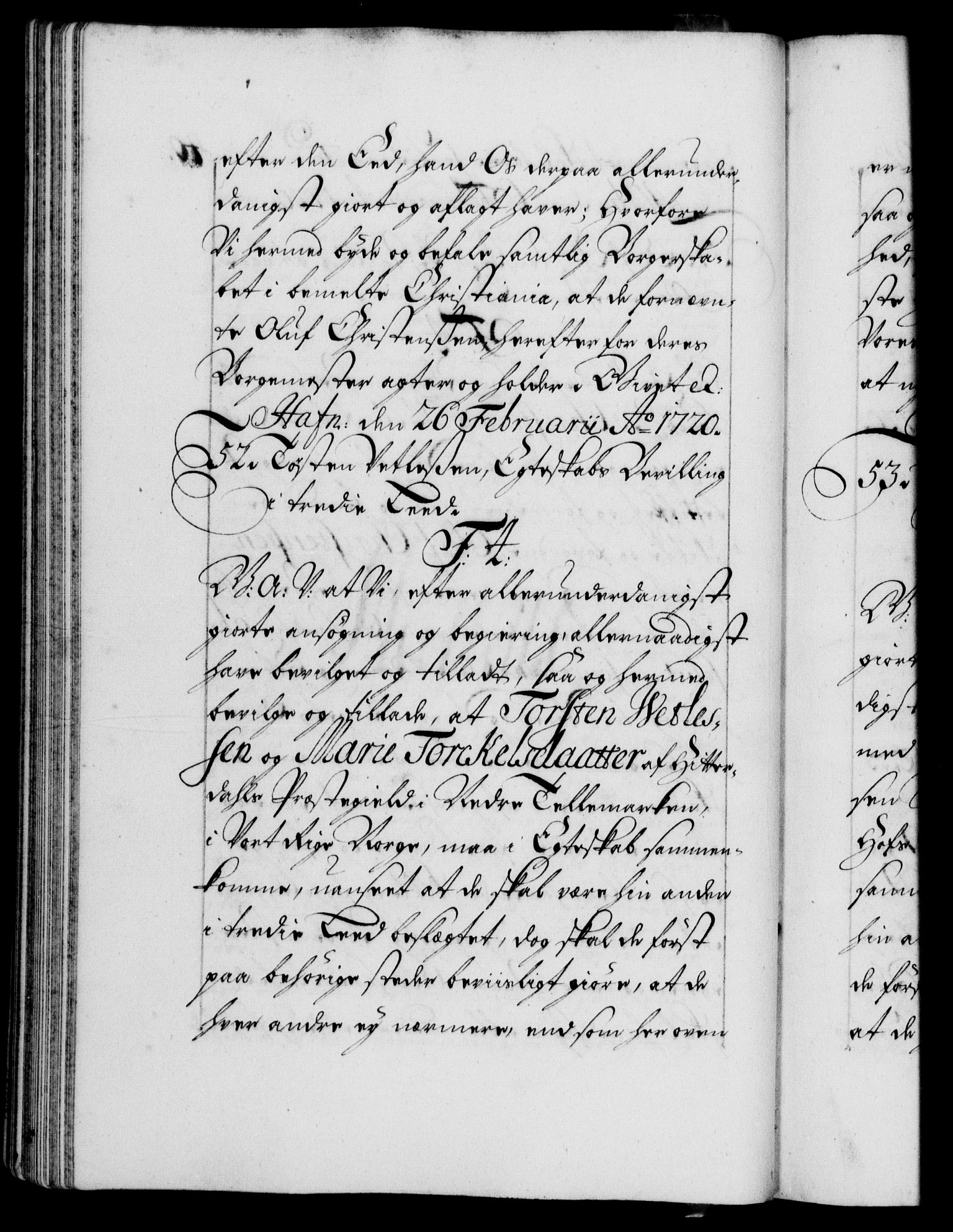 Danske Kanselli 1572-1799, AV/RA-EA-3023/F/Fc/Fca/Fcaa/L0023: Norske registre, 1720-1722, p. 40b