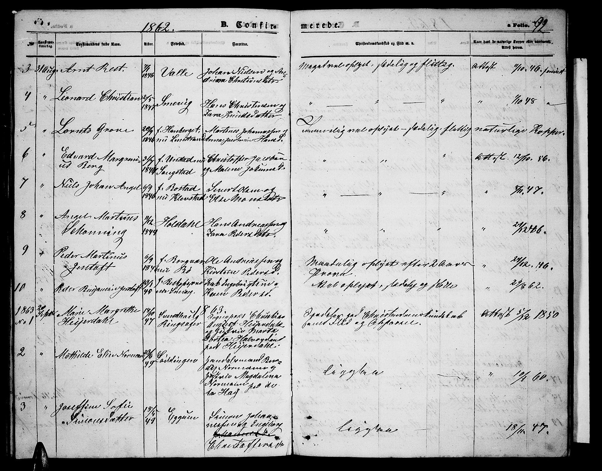 Ministerialprotokoller, klokkerbøker og fødselsregistre - Nordland, AV/SAT-A-1459/880/L1140: Parish register (copy) no. 880C02, 1861-1875, p. 92