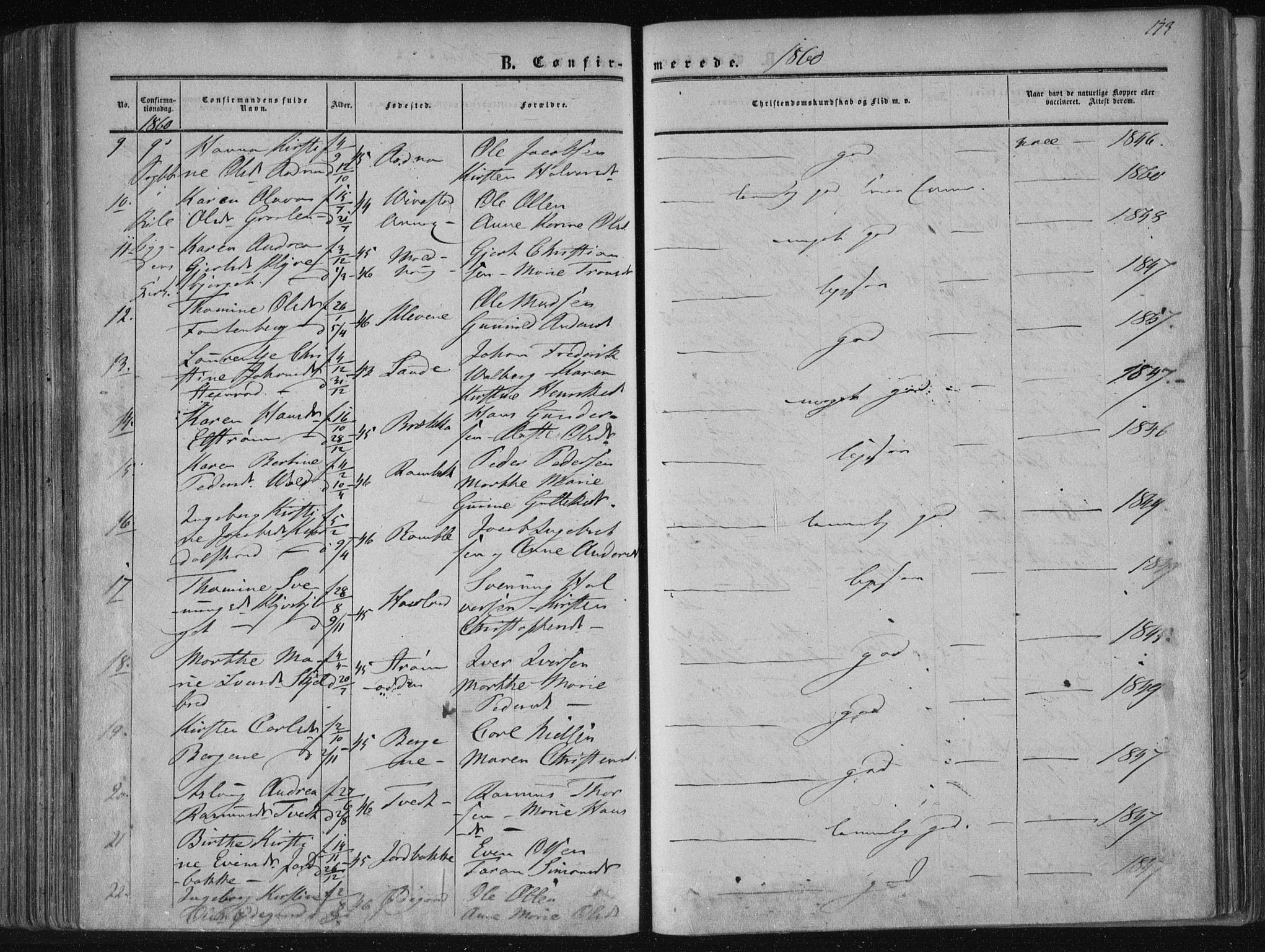 Solum kirkebøker, AV/SAKO-A-306/F/Fa/L0007: Parish register (official) no. I 7, 1856-1864, p. 173