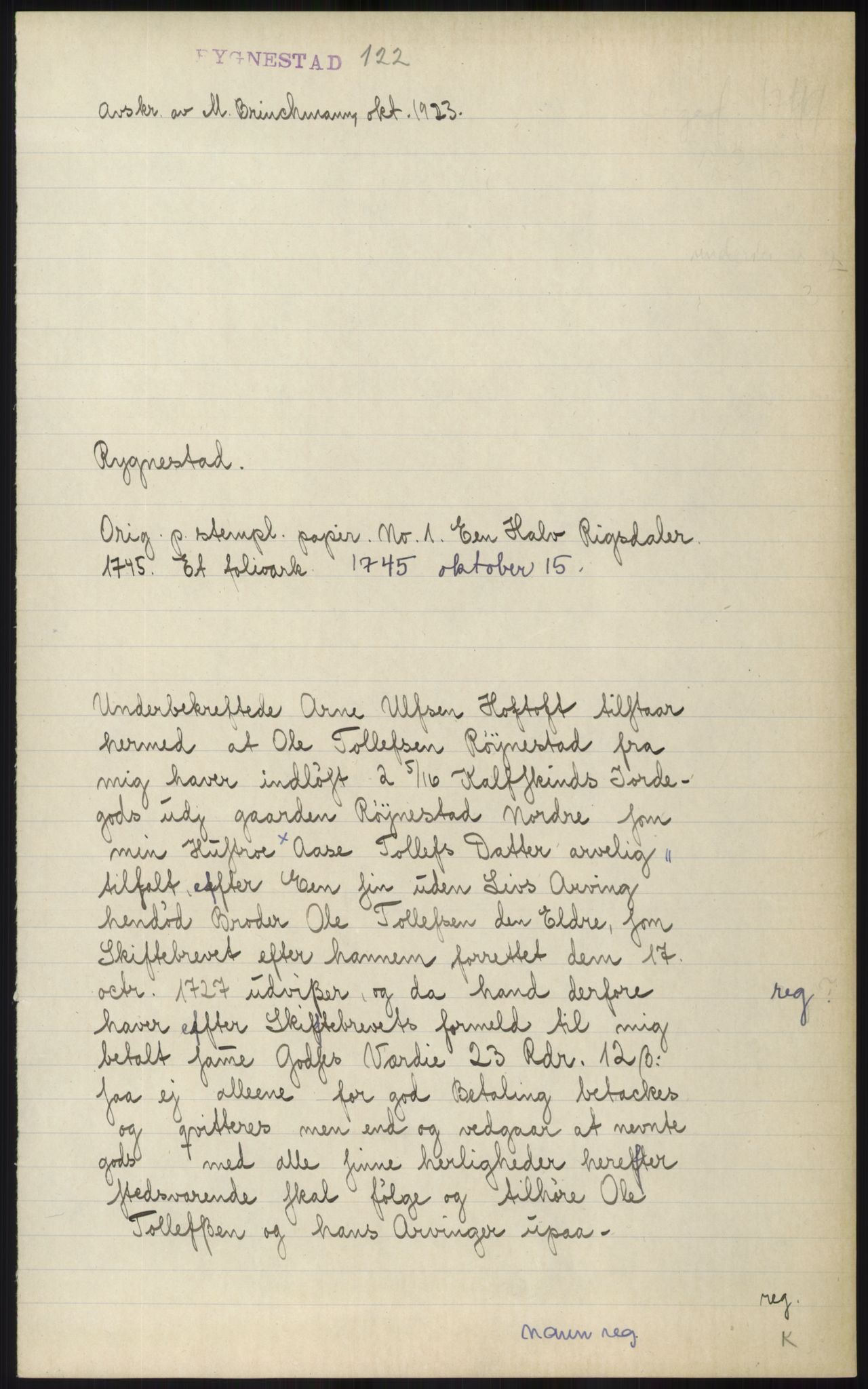 Samlinger til kildeutgivelse, Diplomavskriftsamlingen, RA/EA-4053/H/Ha, p. 1626