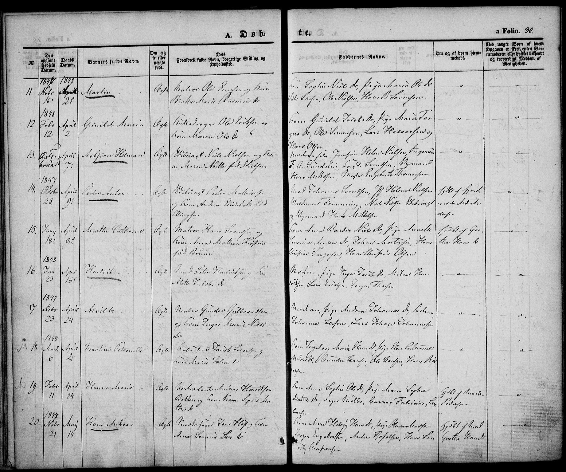 Larvik kirkebøker, SAKO/A-352/F/Fb/L0003: Parish register (official) no. II 3, 1842-1856, p. 30