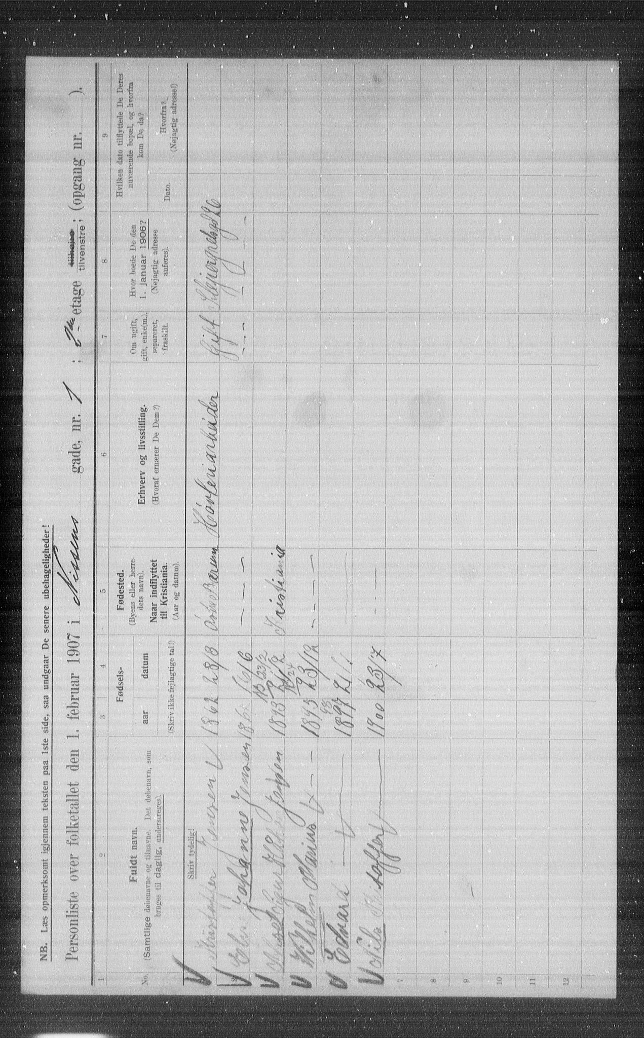 OBA, Municipal Census 1907 for Kristiania, 1907, p. 36408