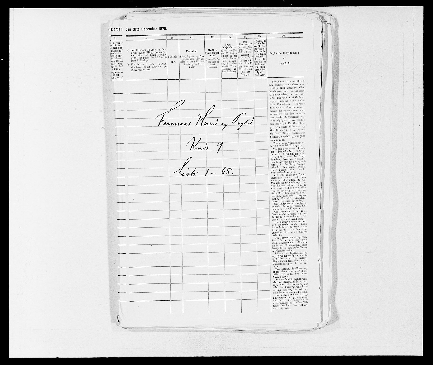 SAB, 1875 census for 1218P Finnås, 1875, p. 974