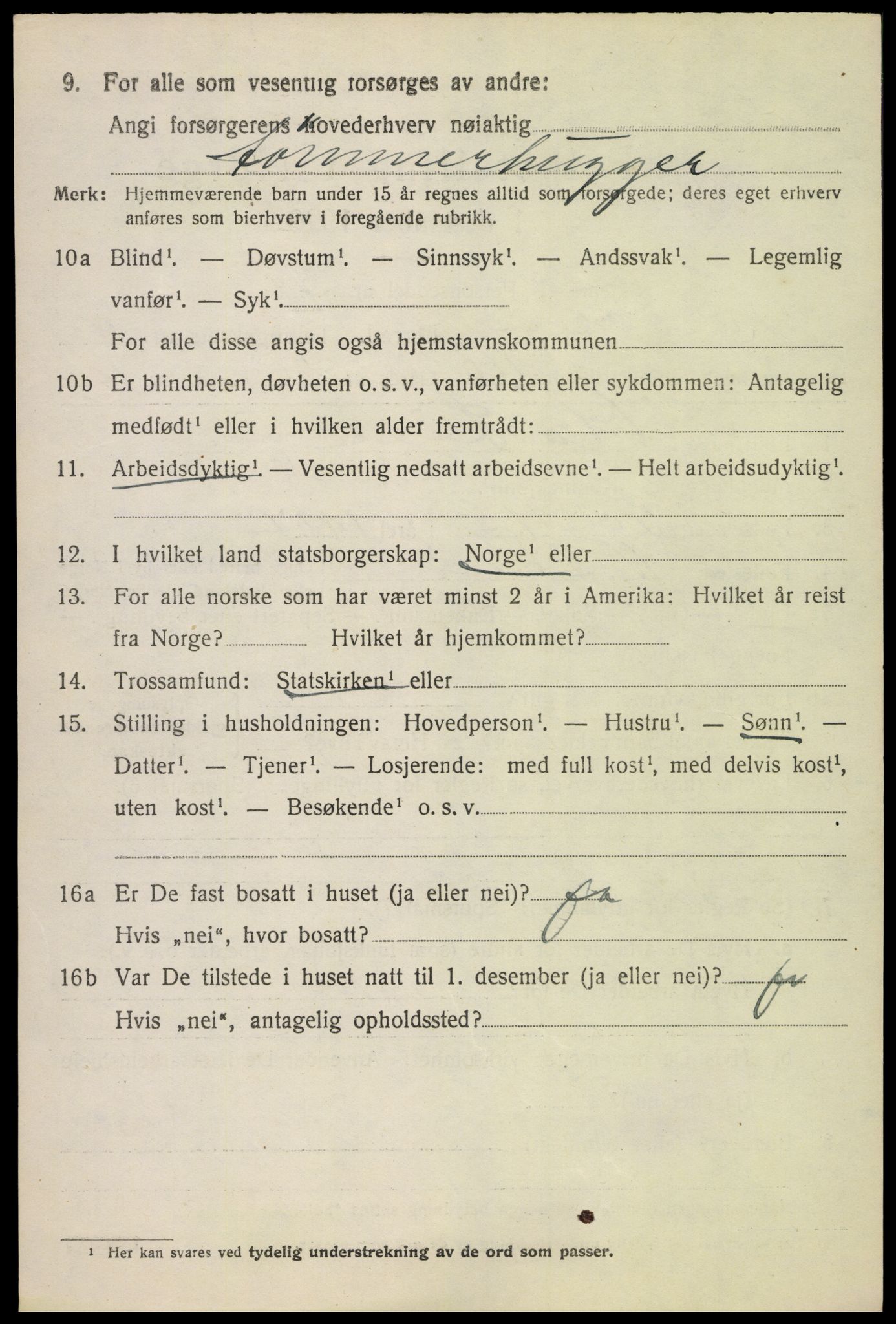 SAH, 1920 census for Vestre Toten, 1920, p. 12989