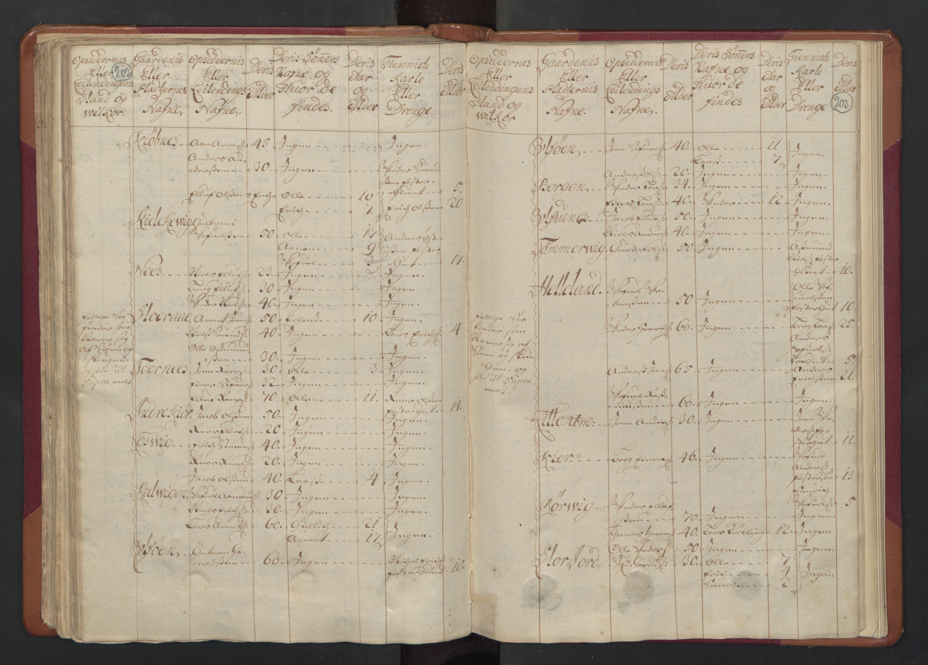 RA, Census (manntall) 1701, no. 17: Salten fogderi, 1701, p. 202-203