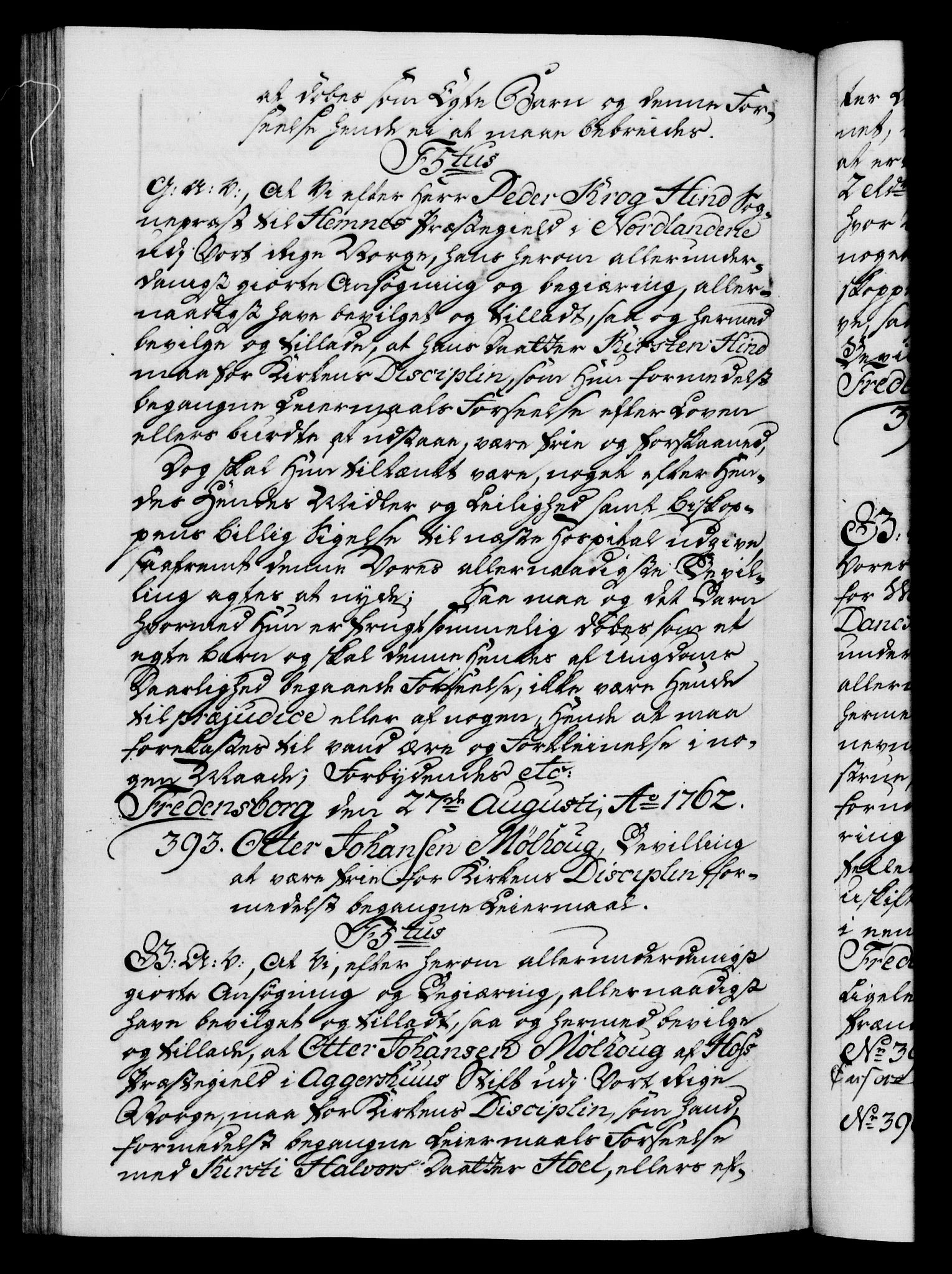 Danske Kanselli 1572-1799, AV/RA-EA-3023/F/Fc/Fca/Fcaa/L0041: Norske registre, 1760-1762, p. 786b