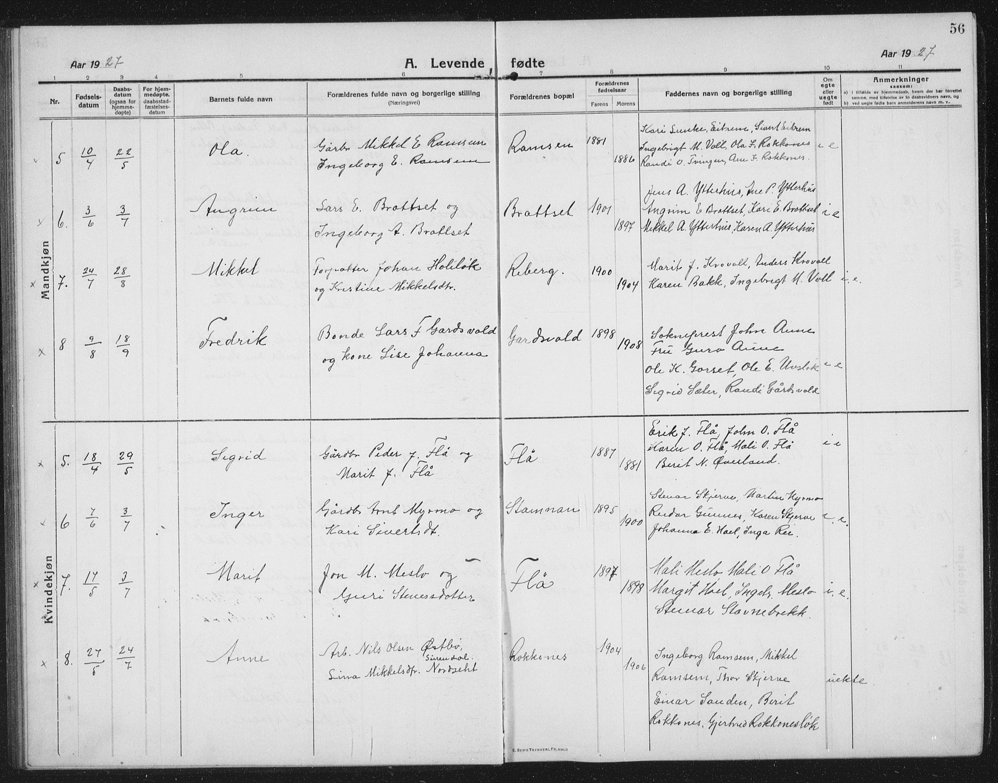 Ministerialprotokoller, klokkerbøker og fødselsregistre - Sør-Trøndelag, AV/SAT-A-1456/674/L0877: Parish register (copy) no. 674C04, 1913-1940, p. 56