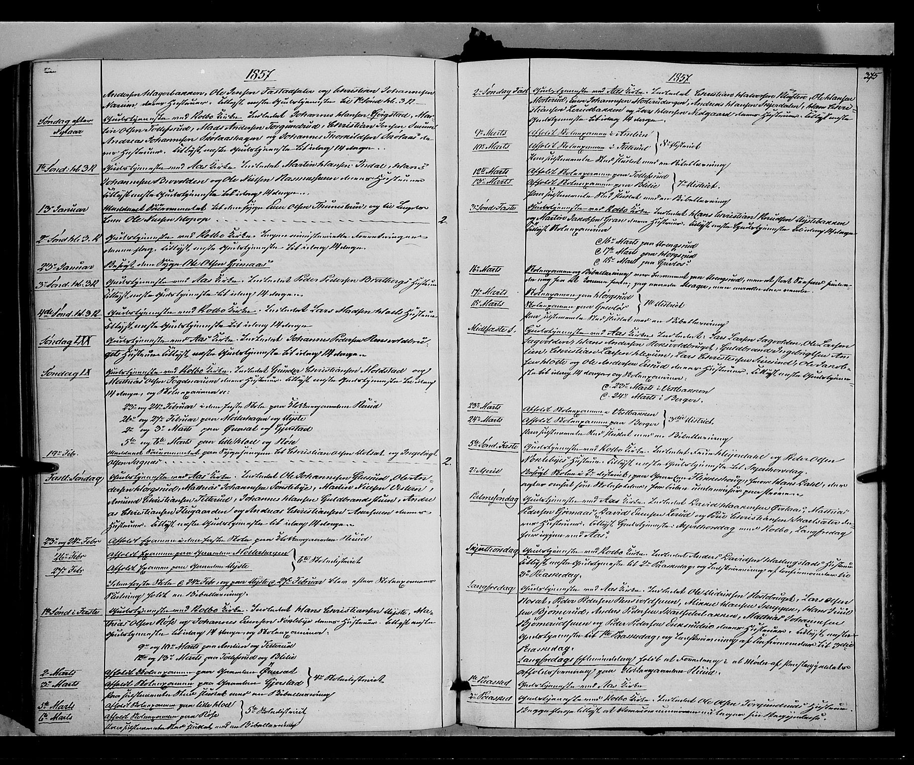 Vestre Toten prestekontor, SAH/PREST-108/H/Ha/Haa/L0006: Parish register (official) no. 6, 1856-1861, p. 375