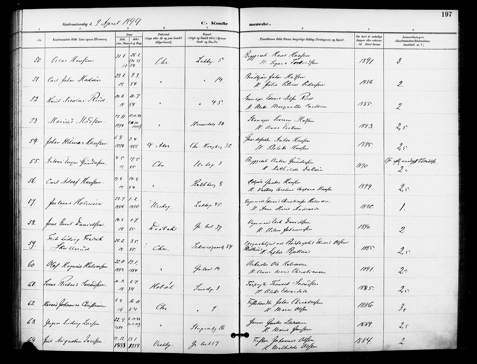 Grønland prestekontor Kirkebøker, AV/SAO-A-10848/F/Fa/L0011: Parish register (official) no. 11, 1892-1907, p. 197