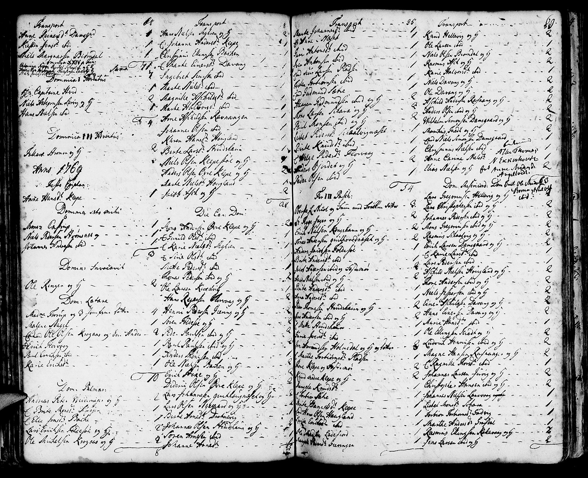 Askøy Sokneprestembete, SAB/A-74101/H/Ha/Haa/Haaa/L0001: Parish register (official) no. A 1, 1742-1818, p. 69