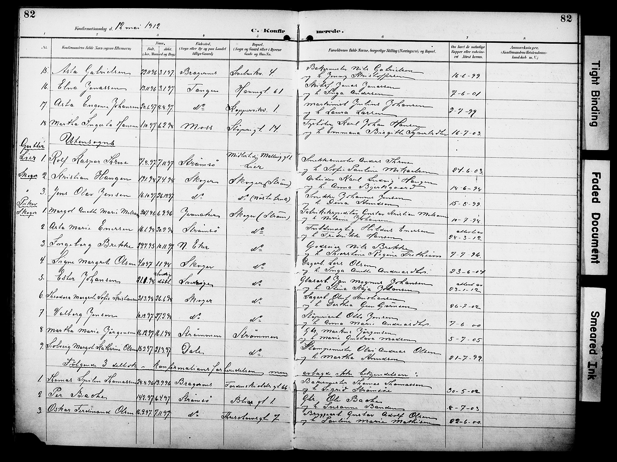 Strømsø kirkebøker, AV/SAKO-A-246/F/Fa/L0025: Parish register (official) no. I 25, 1893-1922, p. 82