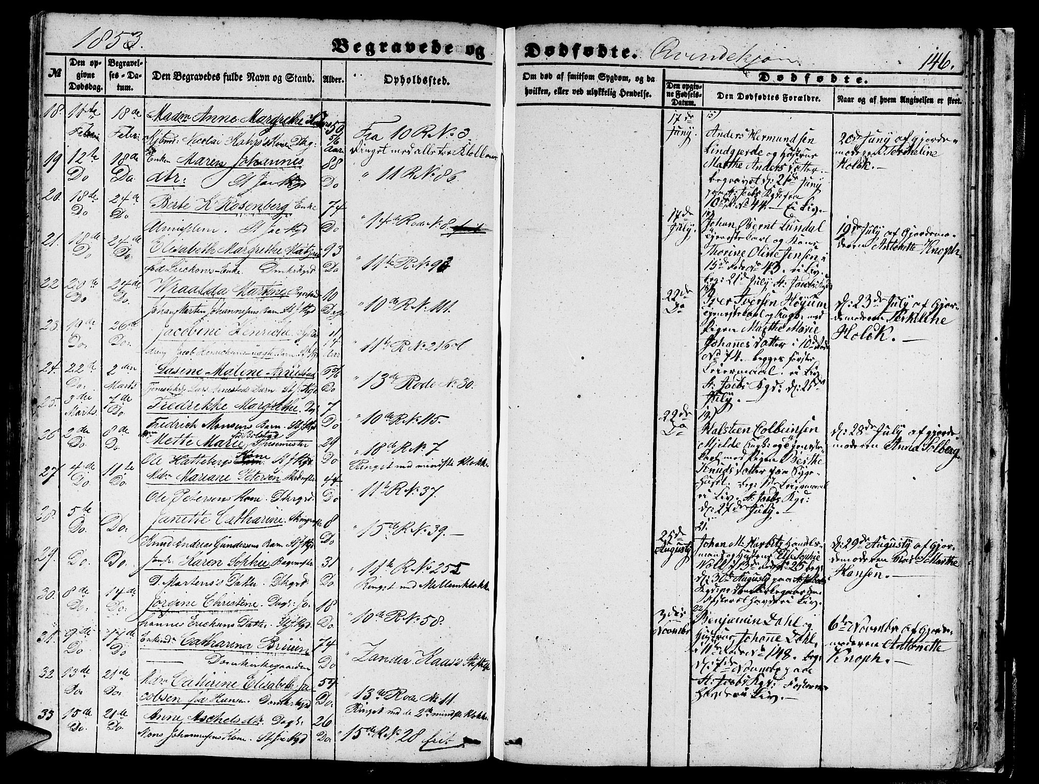 Domkirken sokneprestembete, SAB/A-74801/H/Hab/L0038: Parish register (copy) no. E 2, 1847-1859, p. 146