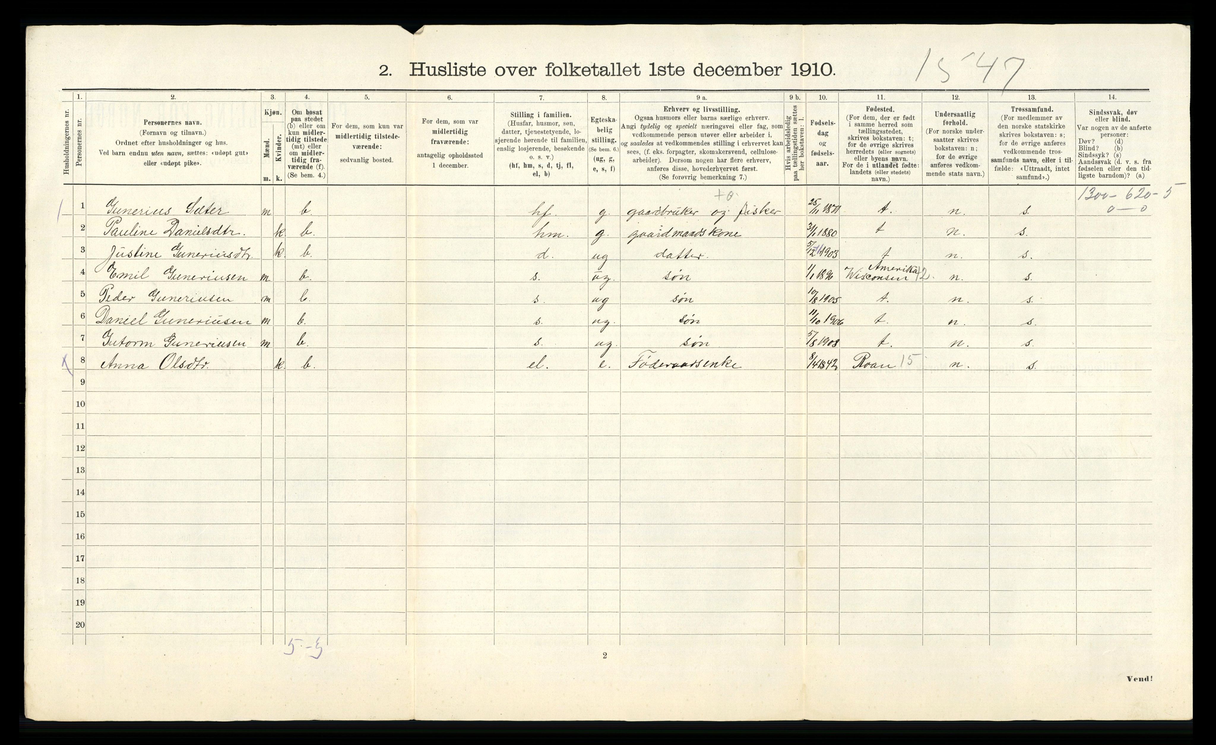 RA, 1910 census for Osen, 1910, p. 35