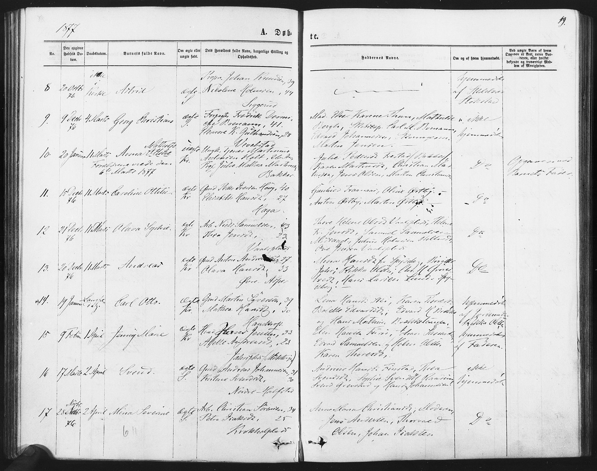 Kråkstad prestekontor Kirkebøker, SAO/A-10125a/F/Fa/L0008: Parish register (official) no. I 8, 1870-1879, p. 49