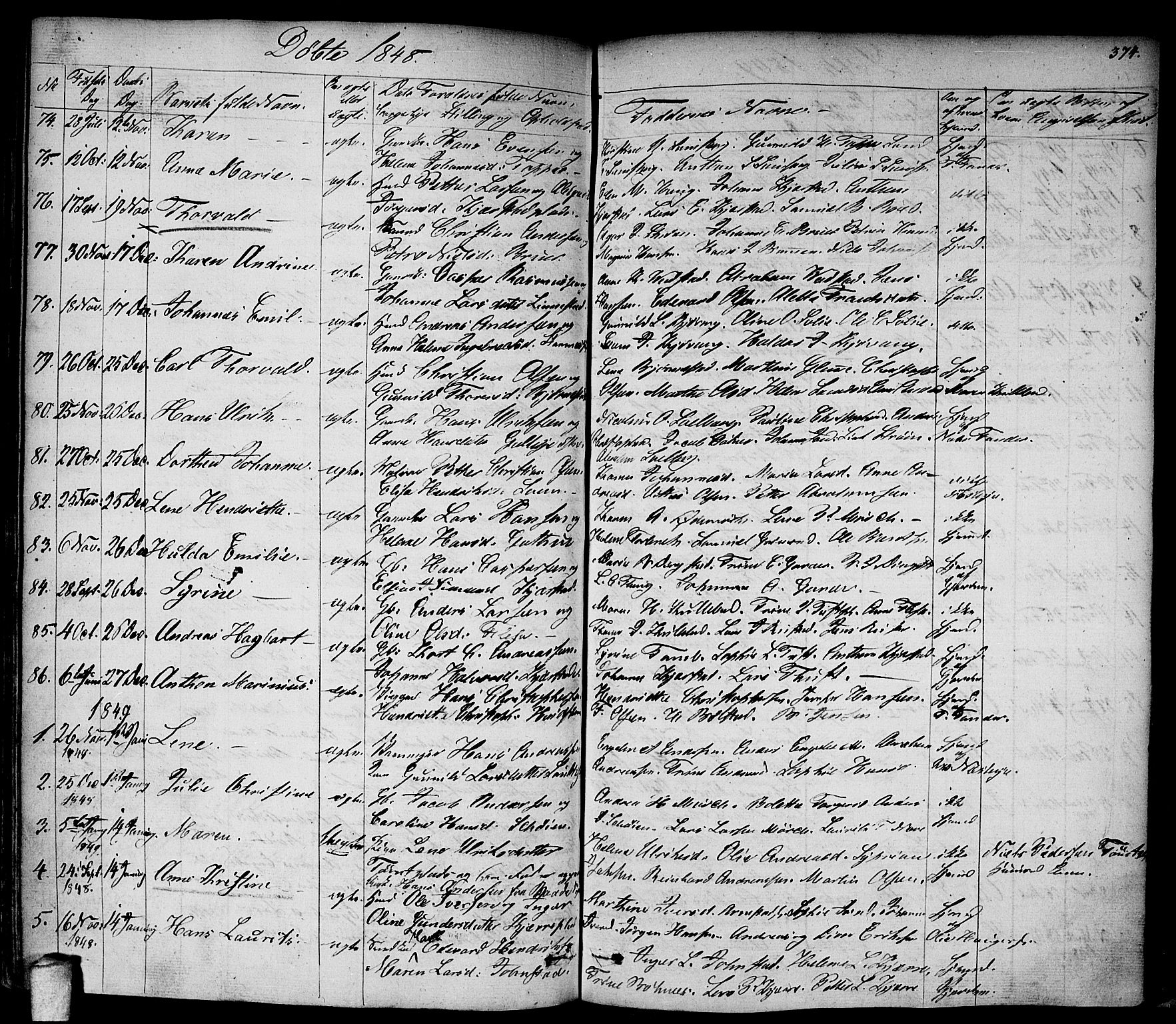 Vestby prestekontor Kirkebøker, AV/SAO-A-10893/F/Fa/L0006: Parish register (official) no. I 6, 1827-1849, p. 374