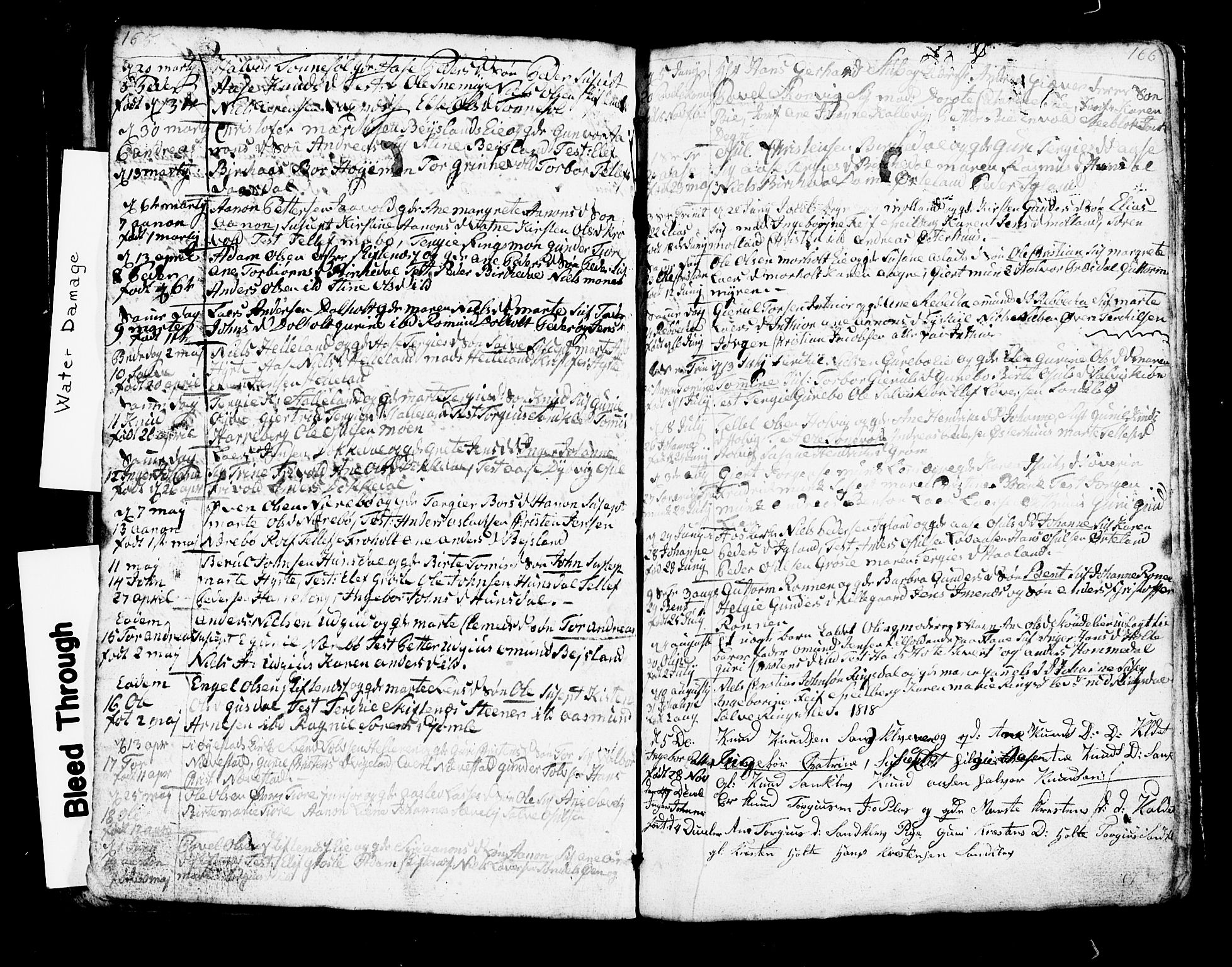 Hommedal sokneprestkontor, AV/SAK-1111-0023/F/Fb/Fbb/L0002: Parish register (copy) no. B 2 /1, 1791-1819, p. 165-166