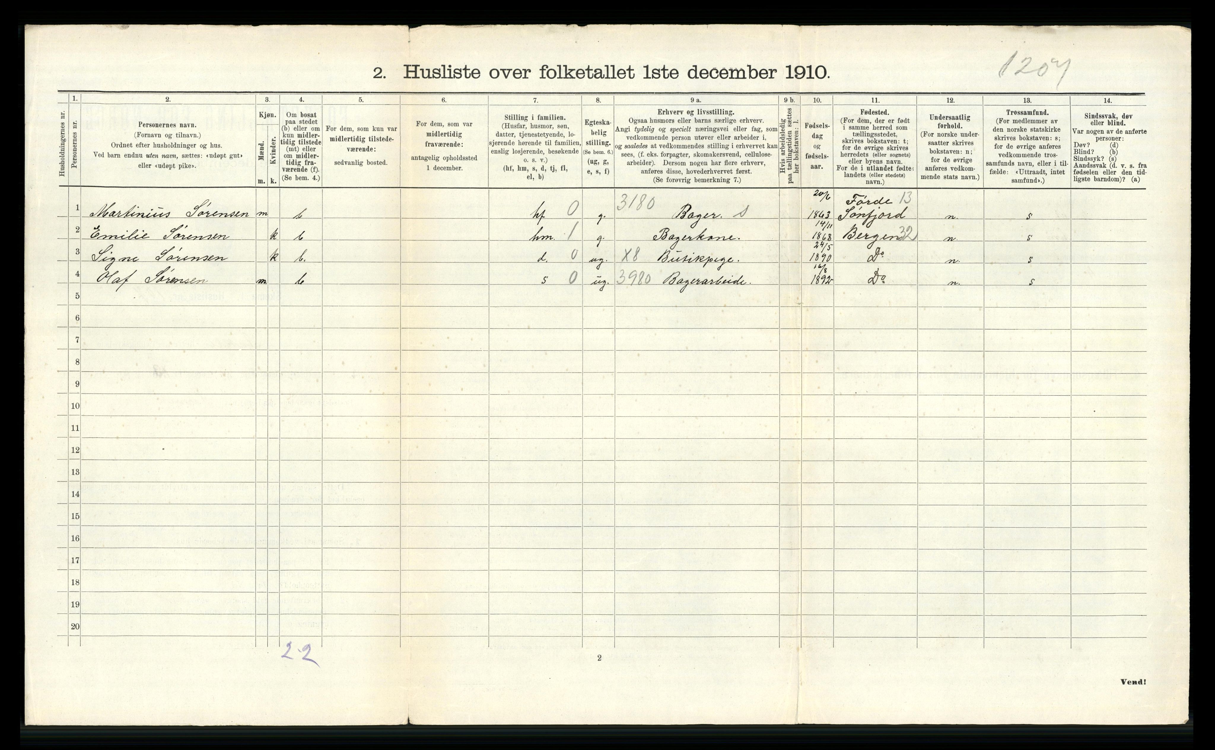 RA, 1910 census for Åkra, 1910, p. 495