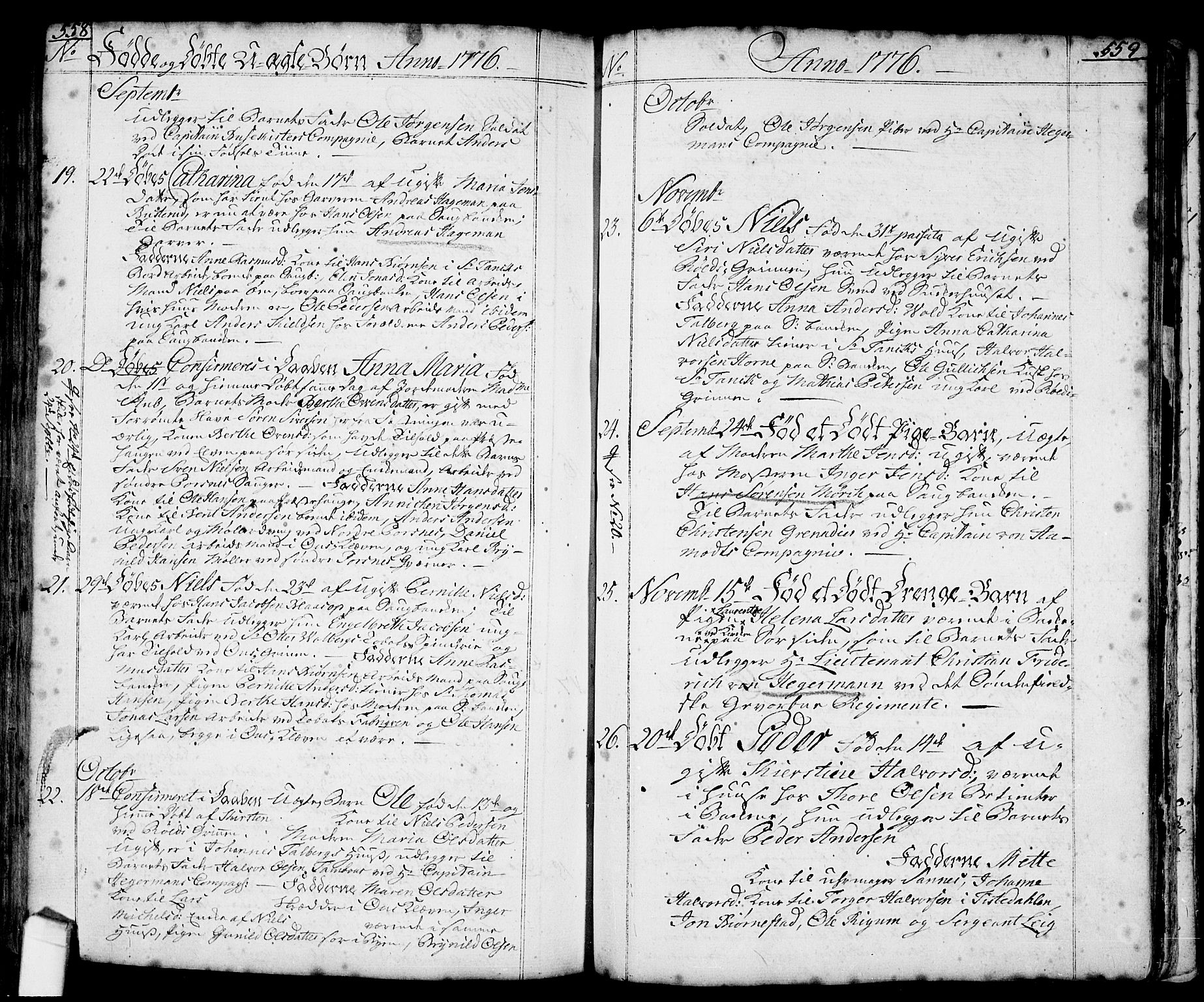 Halden prestekontor Kirkebøker, SAO/A-10909/F/Fa/L0001: Parish register (official) no. I 1, 1758-1791, p. 558-559