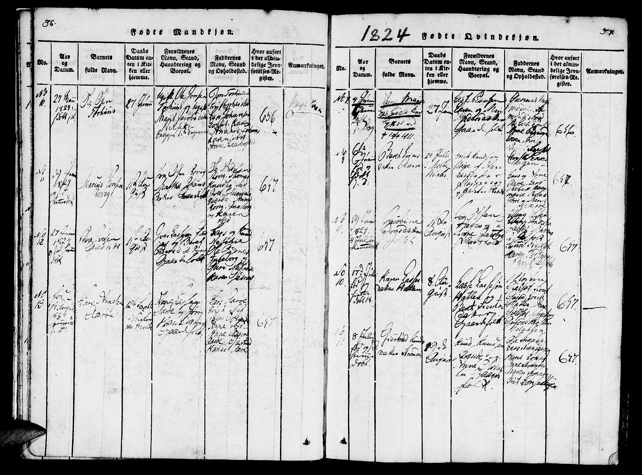 Ministerialprotokoller, klokkerbøker og fødselsregistre - Møre og Romsdal, SAT/A-1454/555/L0652: Parish register (official) no. 555A03, 1817-1843, p. 36-37