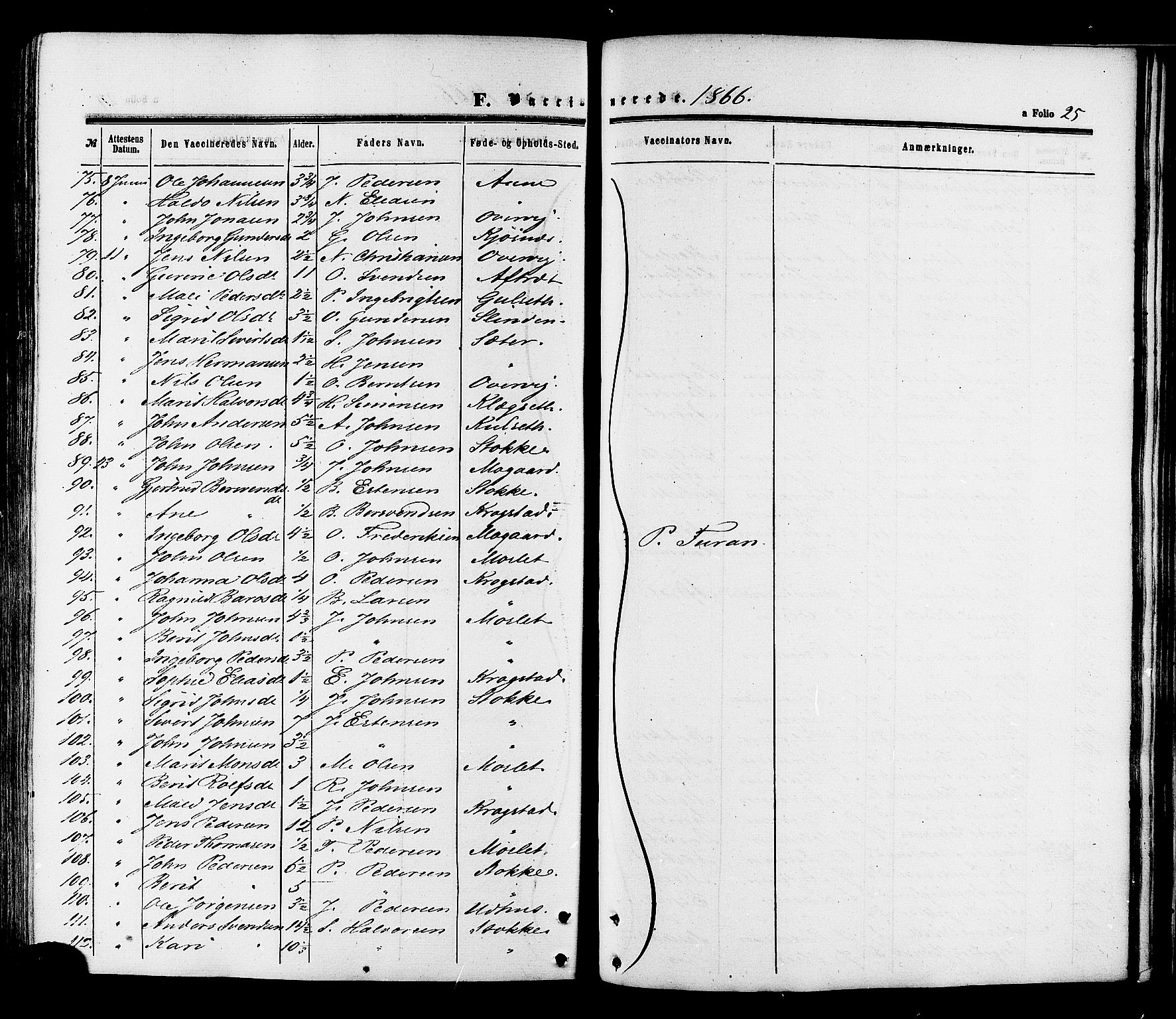 Ministerialprotokoller, klokkerbøker og fødselsregistre - Sør-Trøndelag, SAT/A-1456/695/L1147: Parish register (official) no. 695A07, 1860-1877, p. 25