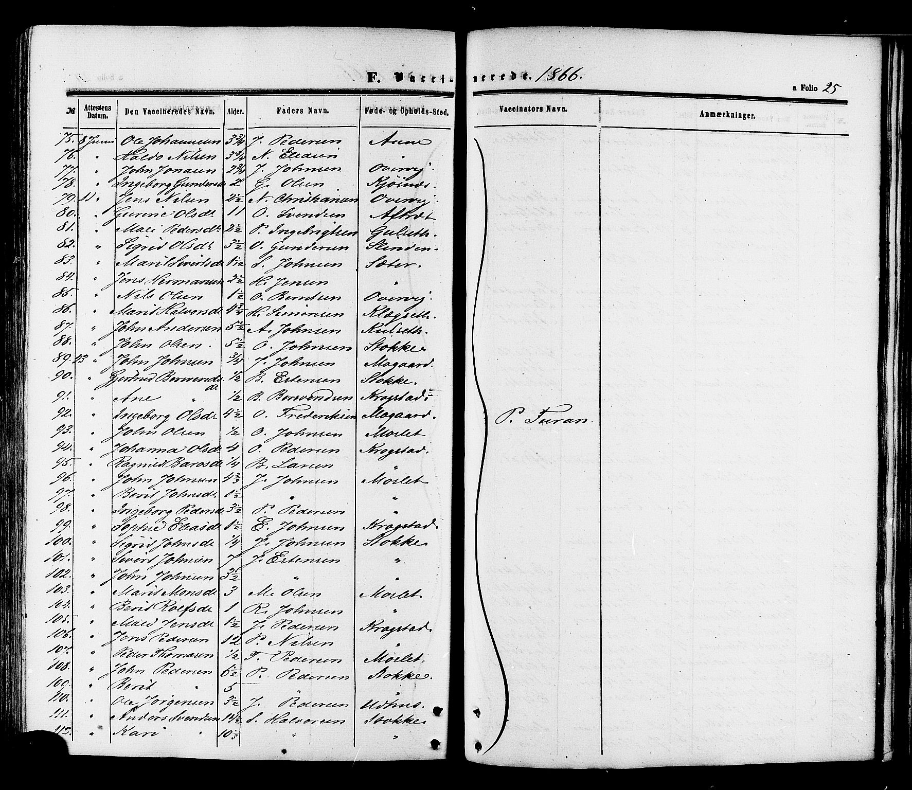 Ministerialprotokoller, klokkerbøker og fødselsregistre - Sør-Trøndelag, AV/SAT-A-1456/695/L1147: Parish register (official) no. 695A07, 1860-1877, p. 25