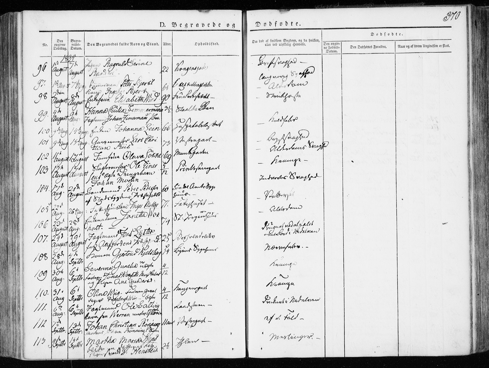 Ministerialprotokoller, klokkerbøker og fødselsregistre - Sør-Trøndelag, SAT/A-1456/601/L0047: Parish register (official) no. 601A15, 1831-1839, p. 370
