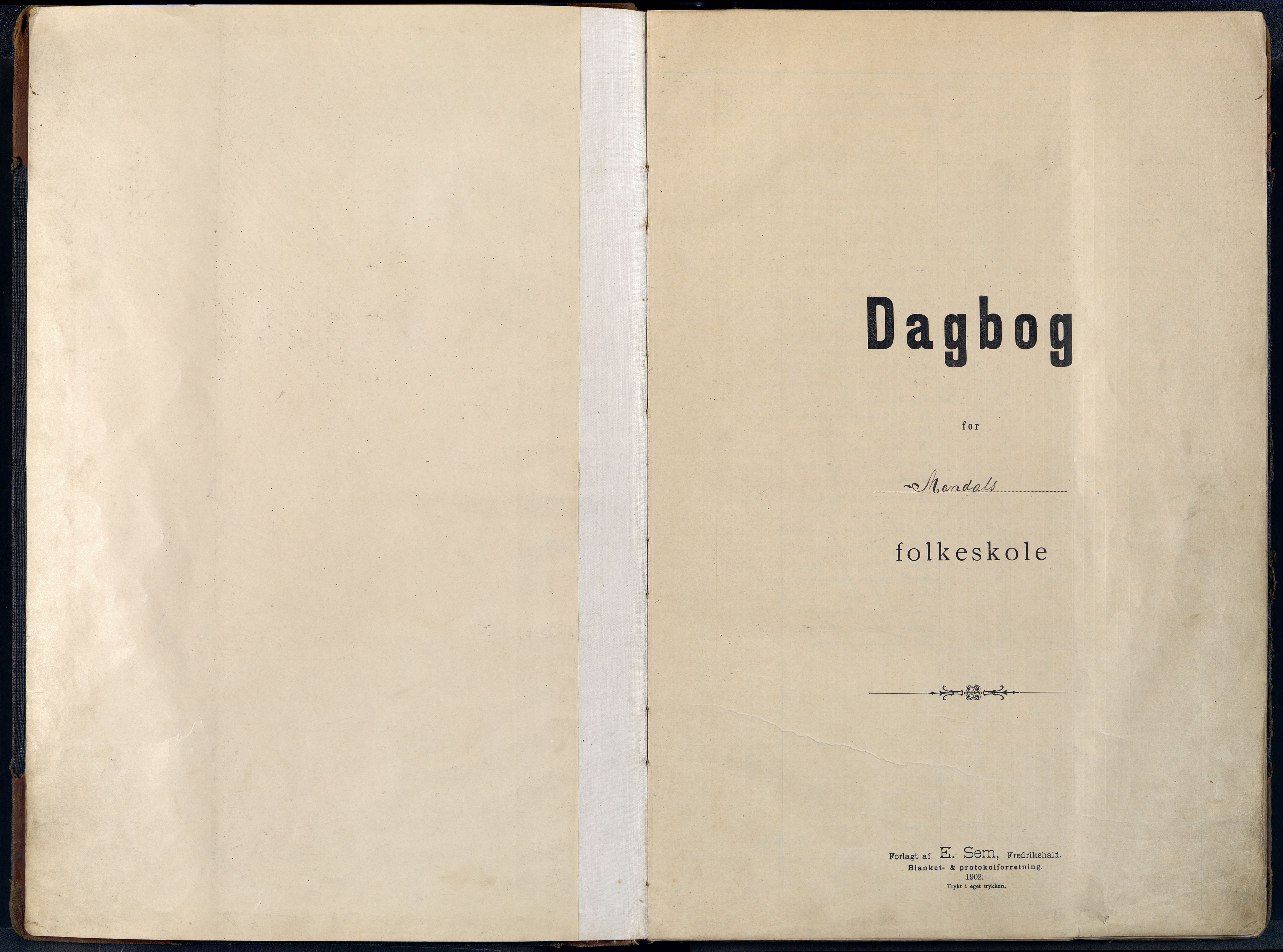 Mandal By - Mandal Allmueskole/Folkeskole/Skole, ARKSOR/1002MG551/I/L0044: Dagbok, 1902-1919