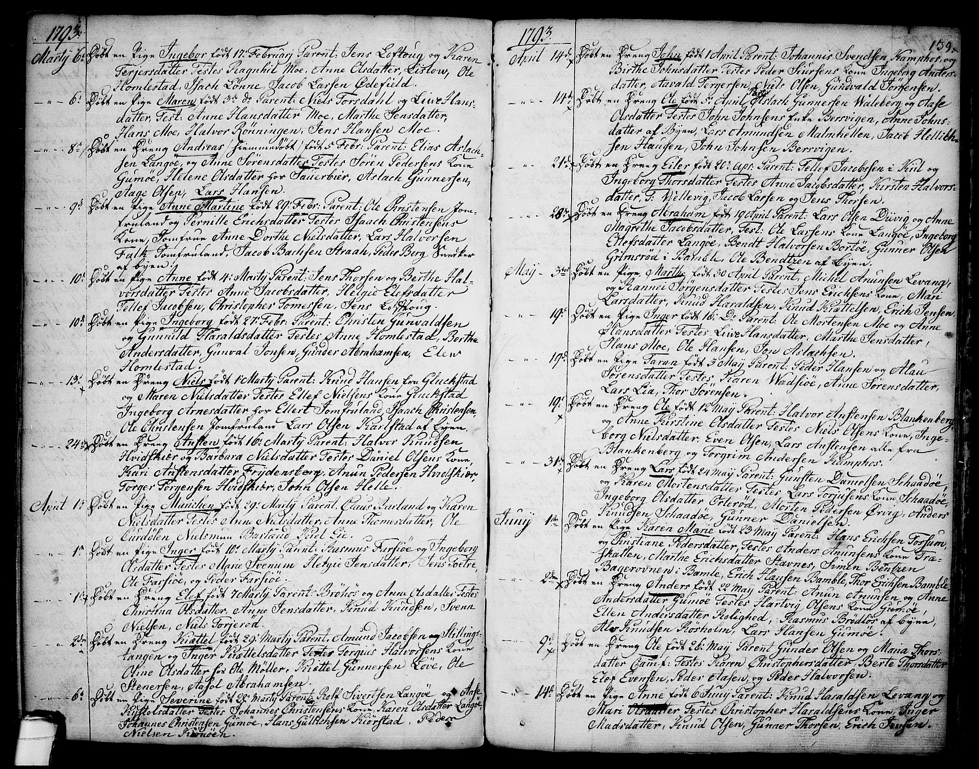 Sannidal kirkebøker, SAKO/A-296/F/Fa/L0002: Parish register (official) no. 2, 1767-1802, p. 139