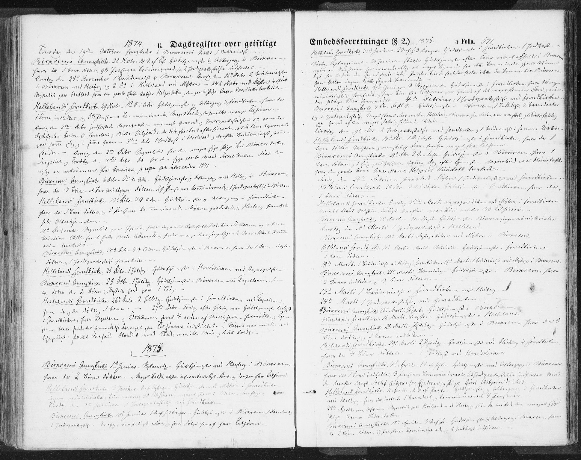Helleland sokneprestkontor, SAST/A-101810: Parish register (official) no. A 7.2, 1863-1886, p. 571