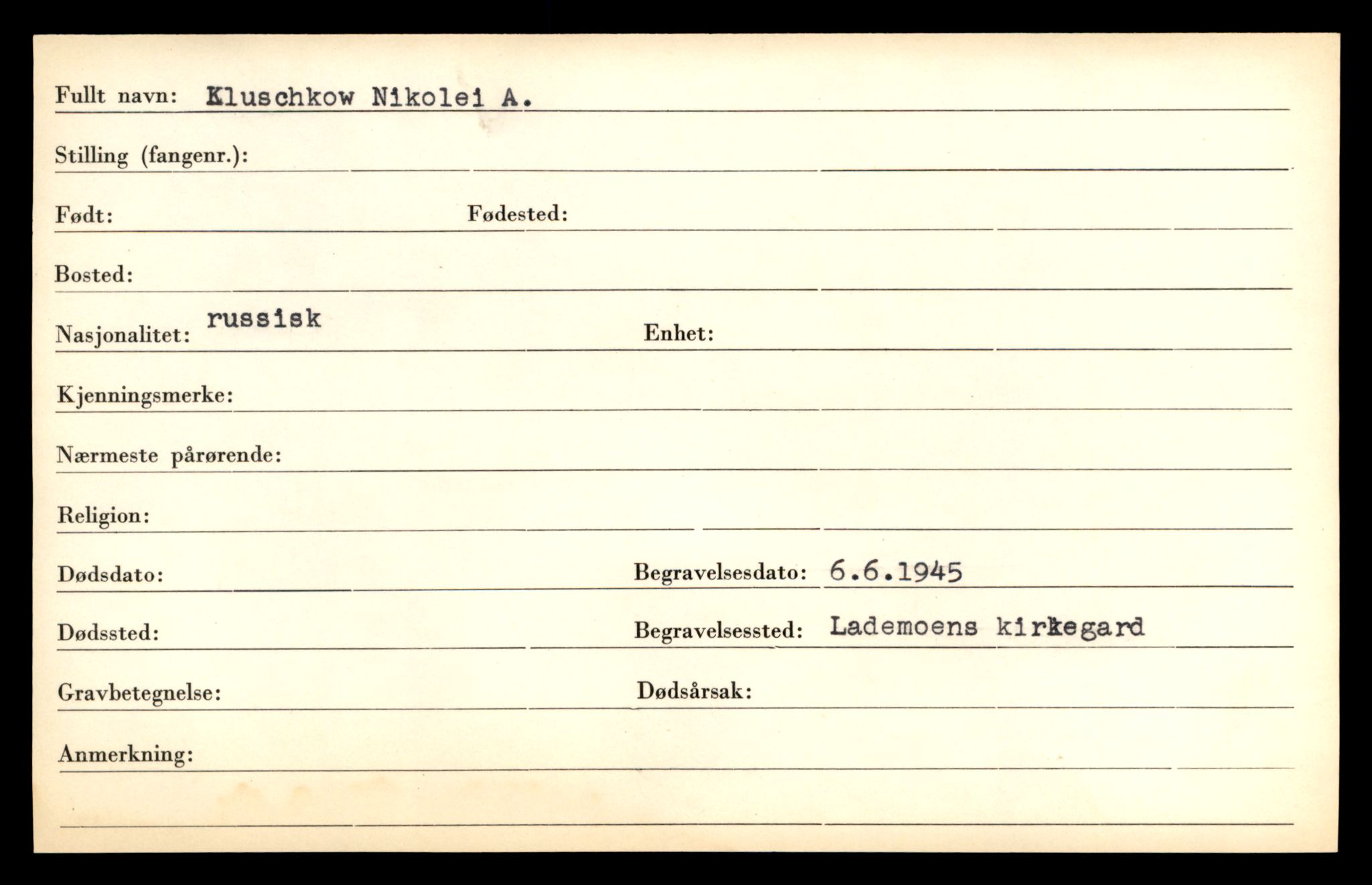 Distriktskontoret for krigsgraver, AV/SAT-A-5030/E/L0005: Kasett/kartotek over falne Britiske og tyske solater, samt andre nasjoners krigsgraver, 1945, p. 1245