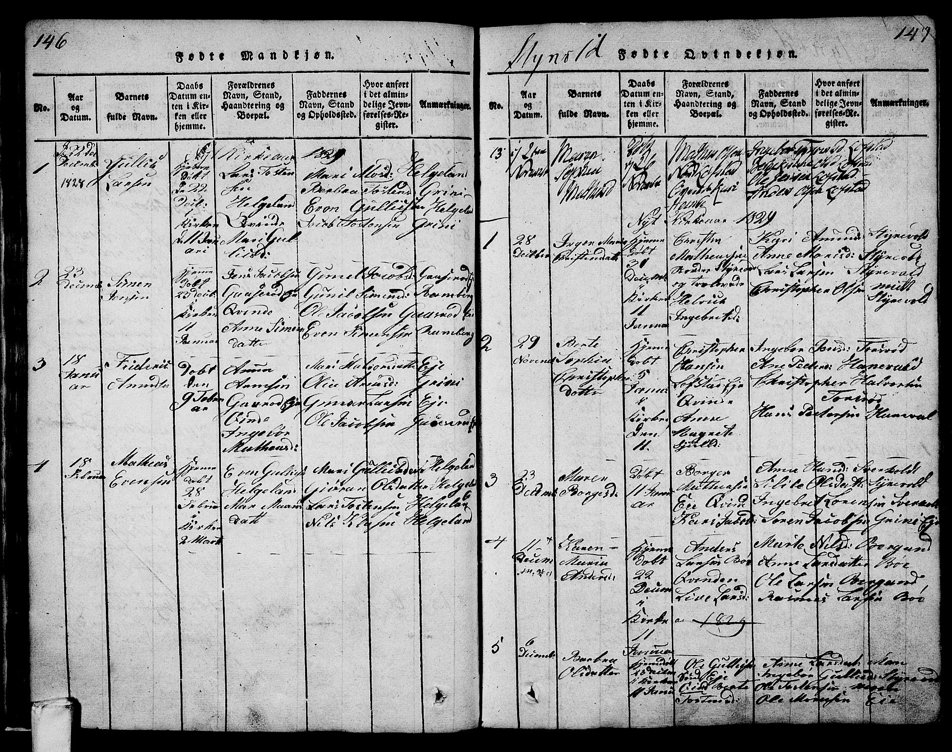 Lardal kirkebøker, AV/SAKO-A-350/F/Fa/L0005: Parish register (official) no. I 5, 1814-1835, p. 146-147