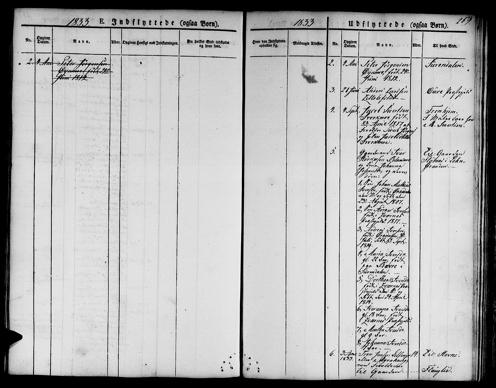 Ministerialprotokoller, klokkerbøker og fødselsregistre - Sør-Trøndelag, SAT/A-1456/668/L0804: Parish register (official) no. 668A04, 1826-1839, p. 259