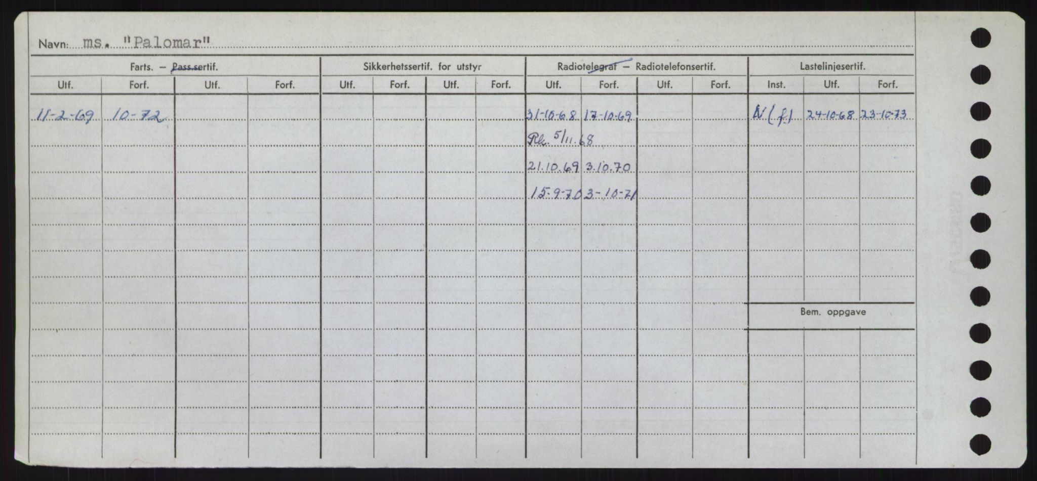 Sjøfartsdirektoratet med forløpere, Skipsmålingen, RA/S-1627/H/Hd/L0029: Fartøy, P, p. 22