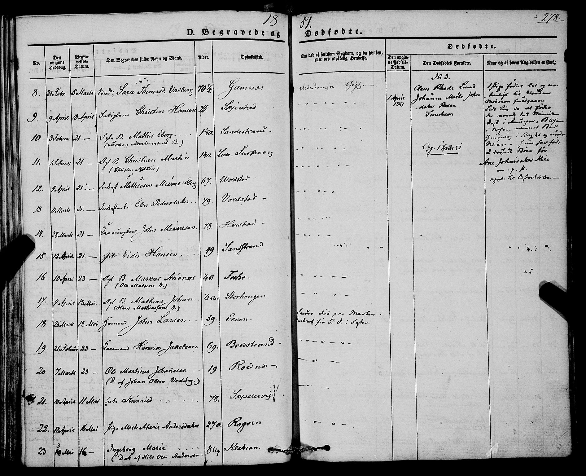 Trondenes sokneprestkontor, AV/SATØ-S-1319/H/Ha/L0009kirke: Parish register (official) no. 9, 1841-1852, p. 278