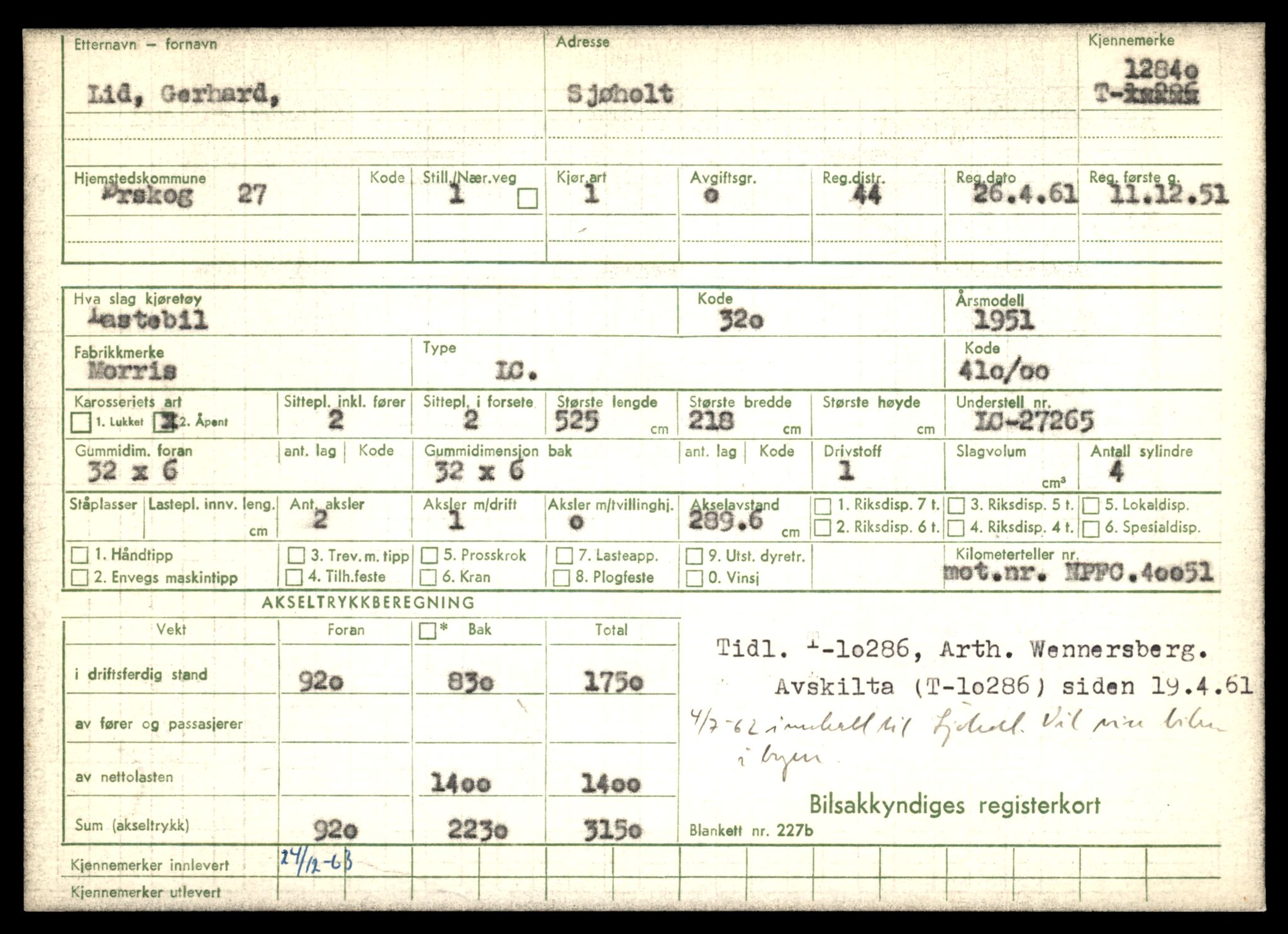 Møre og Romsdal vegkontor - Ålesund trafikkstasjon, AV/SAT-A-4099/F/Fe/L0036: Registreringskort for kjøretøy T 12831 - T 13030, 1927-1998, p. 235
